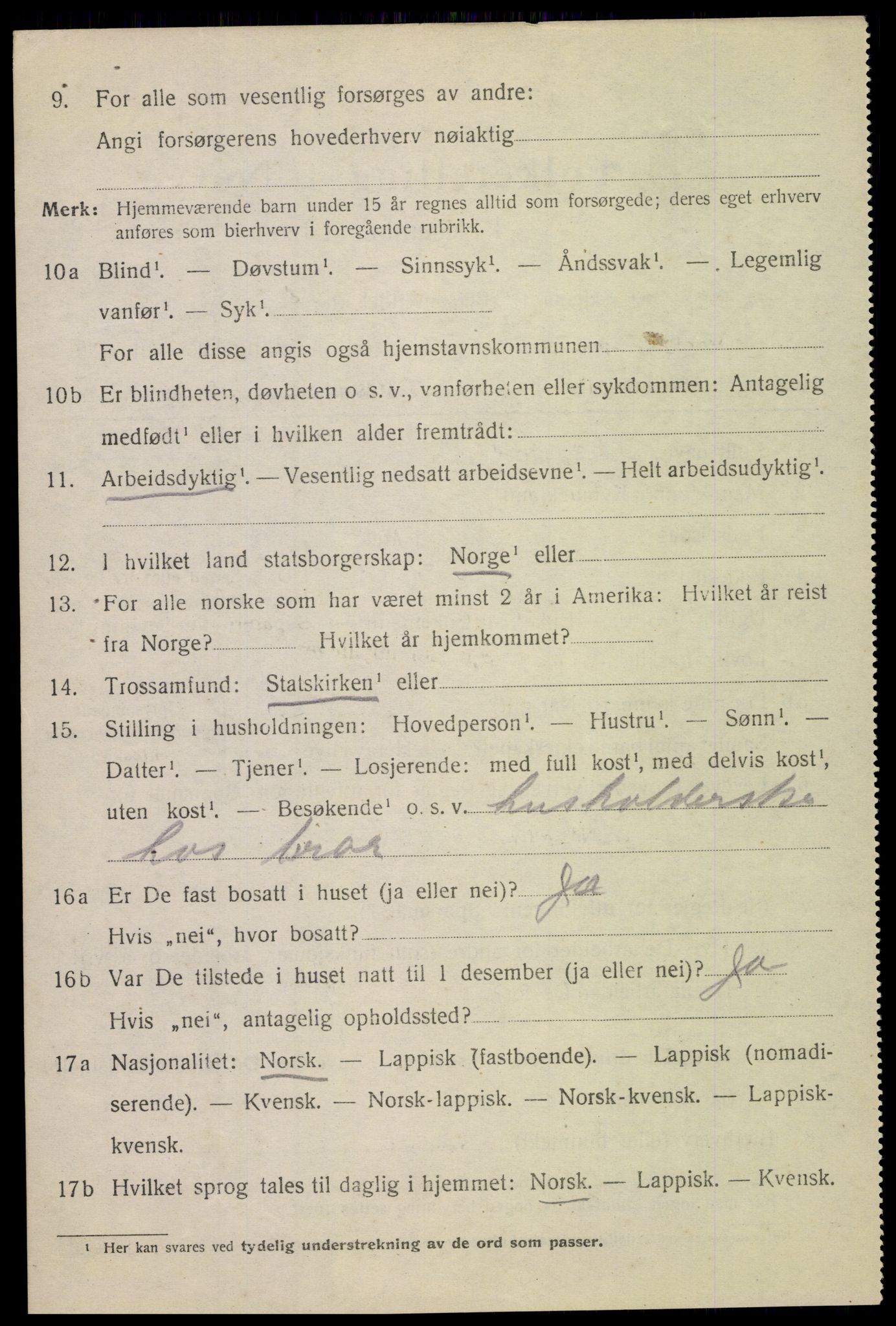 SAT, 1920 census for Skjerstad, 1920, p. 2738