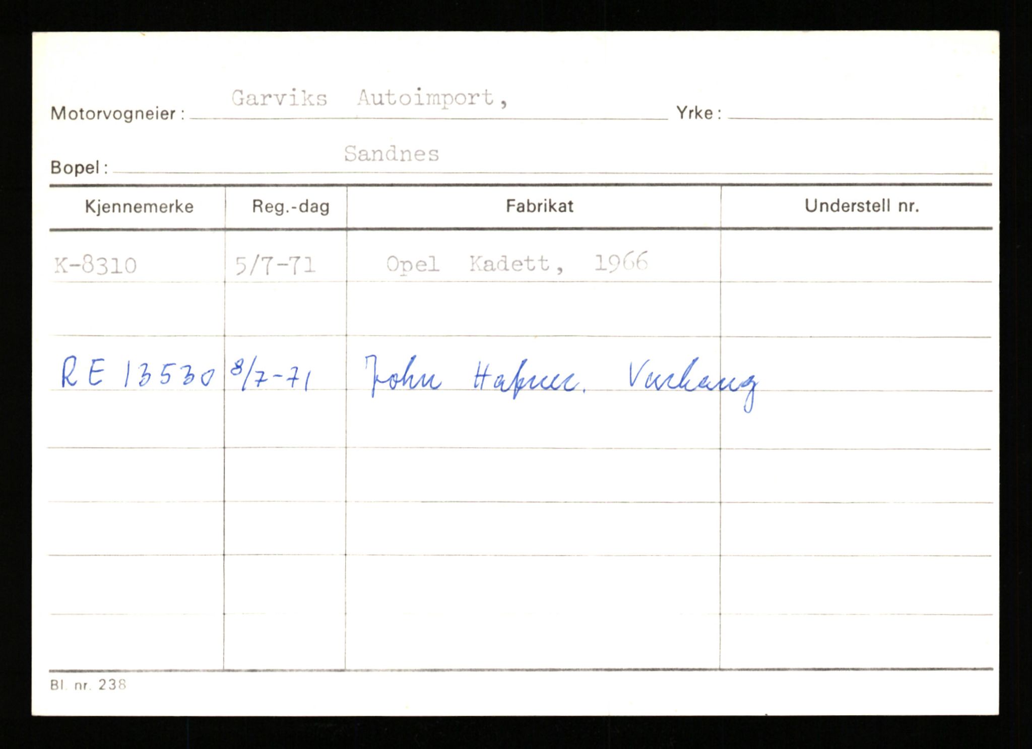 Stavanger trafikkstasjon, AV/SAST-A-101942/0/G/L0002: Registreringsnummer: 5791 - 10405, 1930-1971, p. 1433