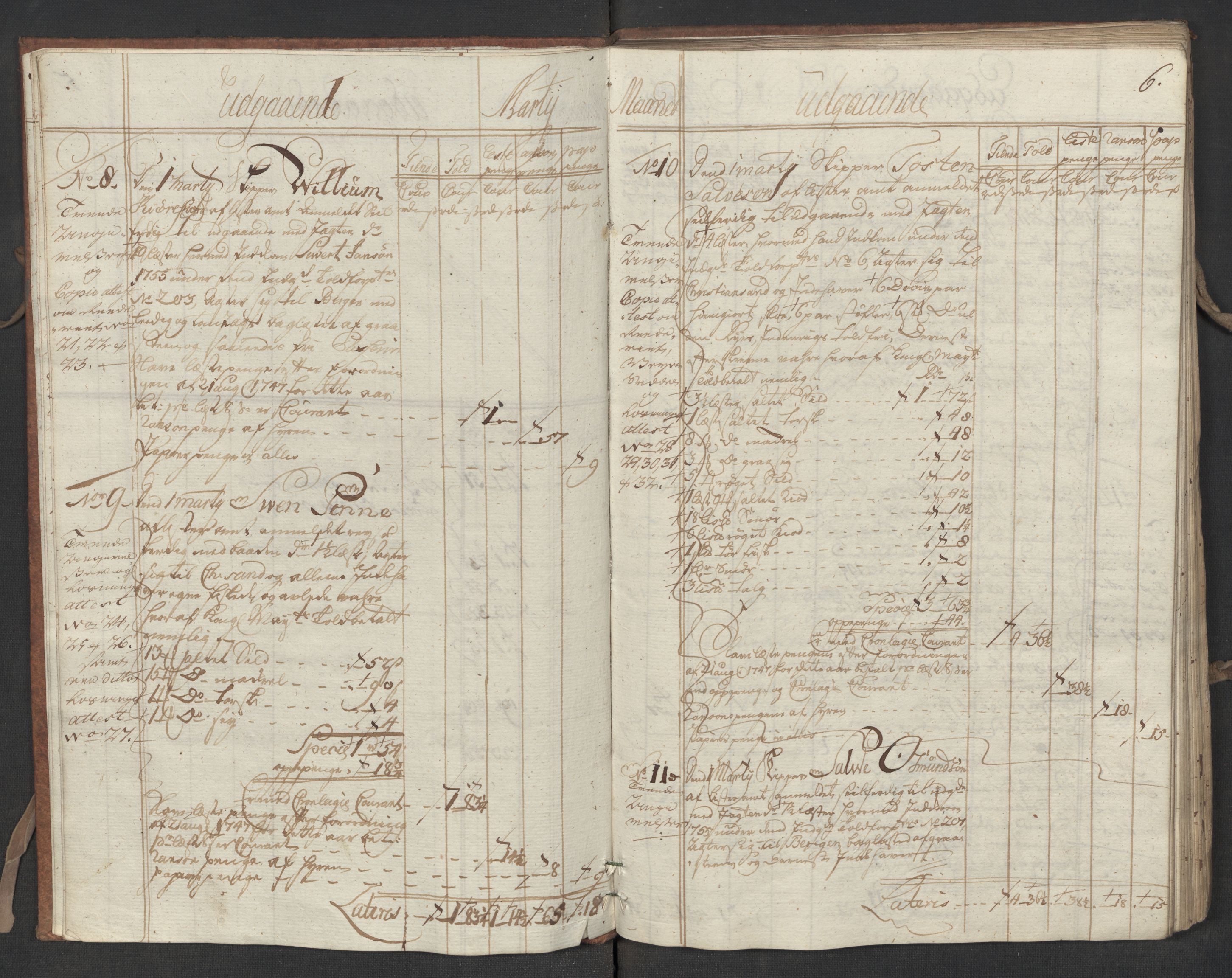 Generaltollkammeret, tollregnskaper, RA/EA-5490/R19/L0015/0005: Tollregnskaper Flekkefjord / Utgående hovedtollbok, 1756, p. 5b-6a