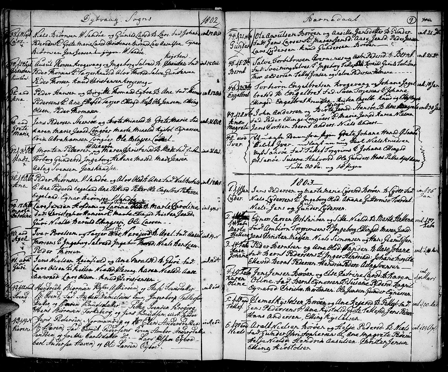 Holt sokneprestkontor, AV/SAK-1111-0021/F/Fa/L0001: Parish register (official) no. A 1 /3, 1721-1812, p. 9