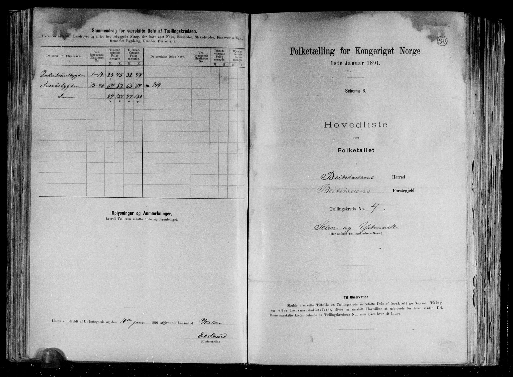 RA, 1891 census for 1727 Beitstad, 1891, p. 15