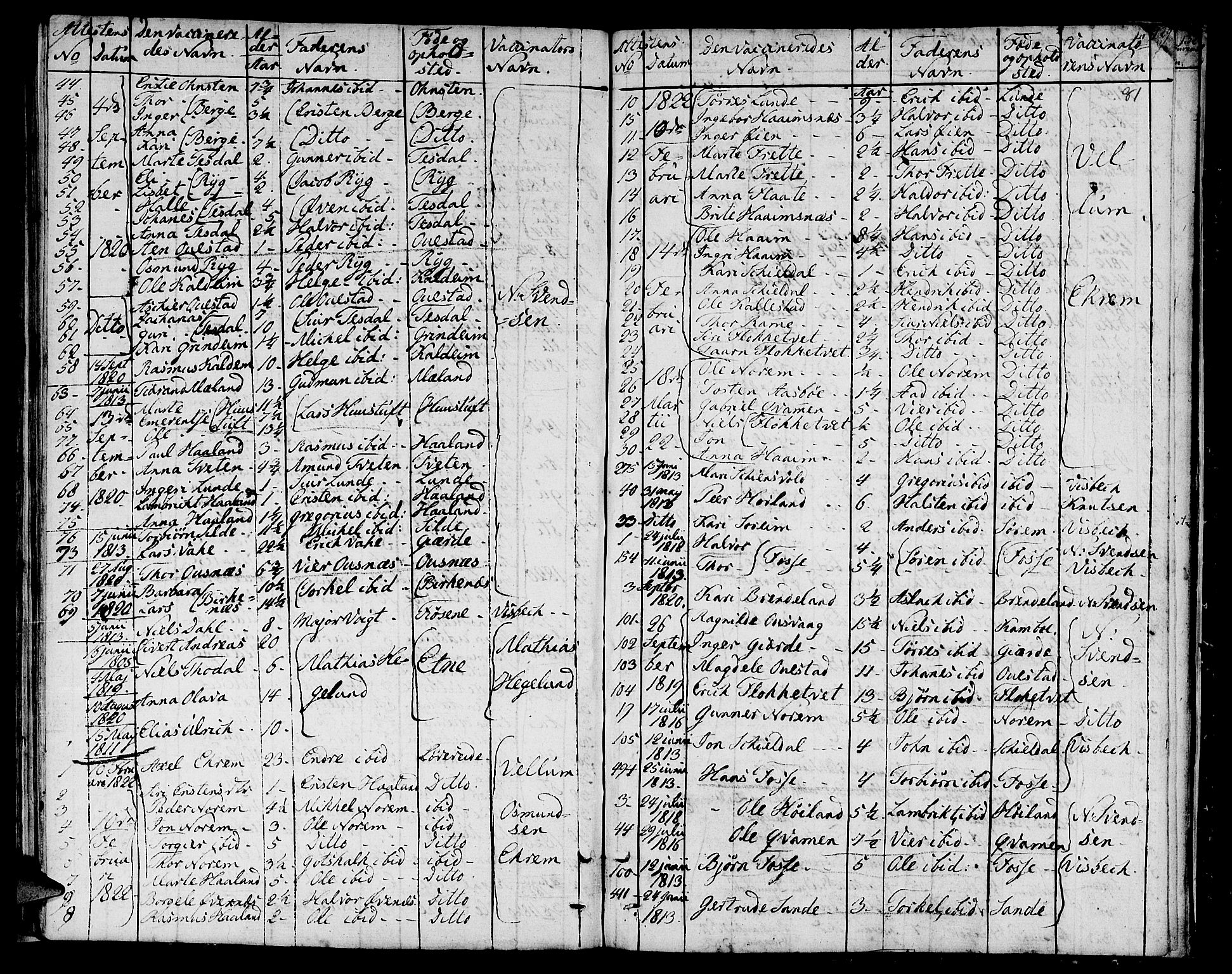 Etne sokneprestembete, SAB/A-75001/H/Haa: Parish register (official) no. A 5, 1808-1817, p. 81