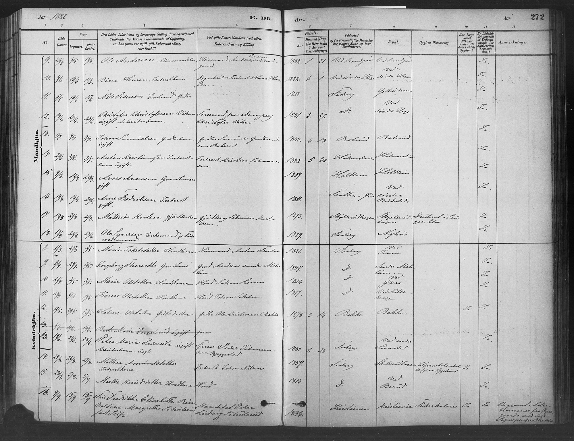 Fåberg prestekontor, SAH/PREST-086/H/Ha/Haa/L0009: Parish register (official) no. 9, 1879-1898, p. 272