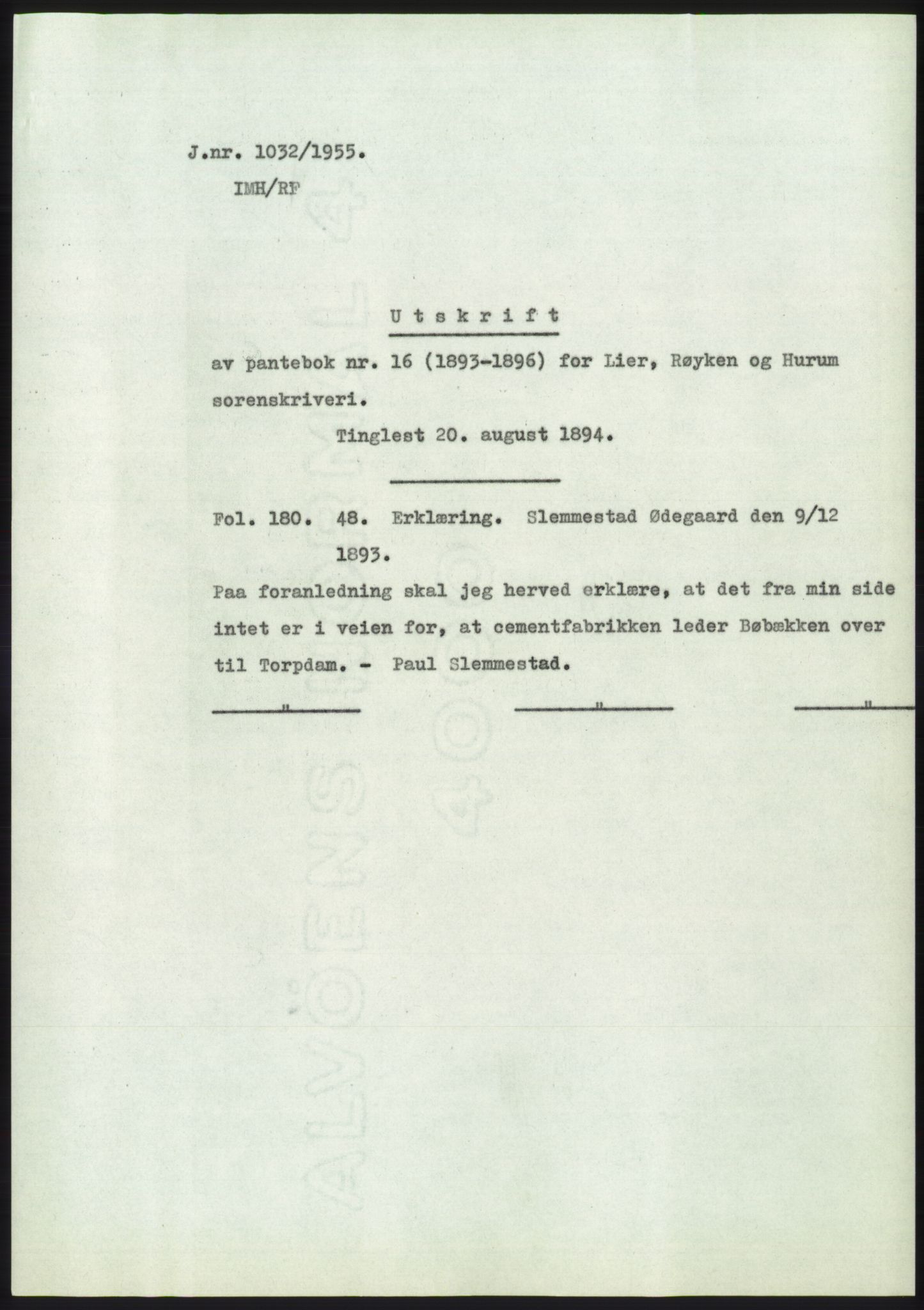 Statsarkivet i Kongsberg, SAKO/A-0001, 1955, p. 281