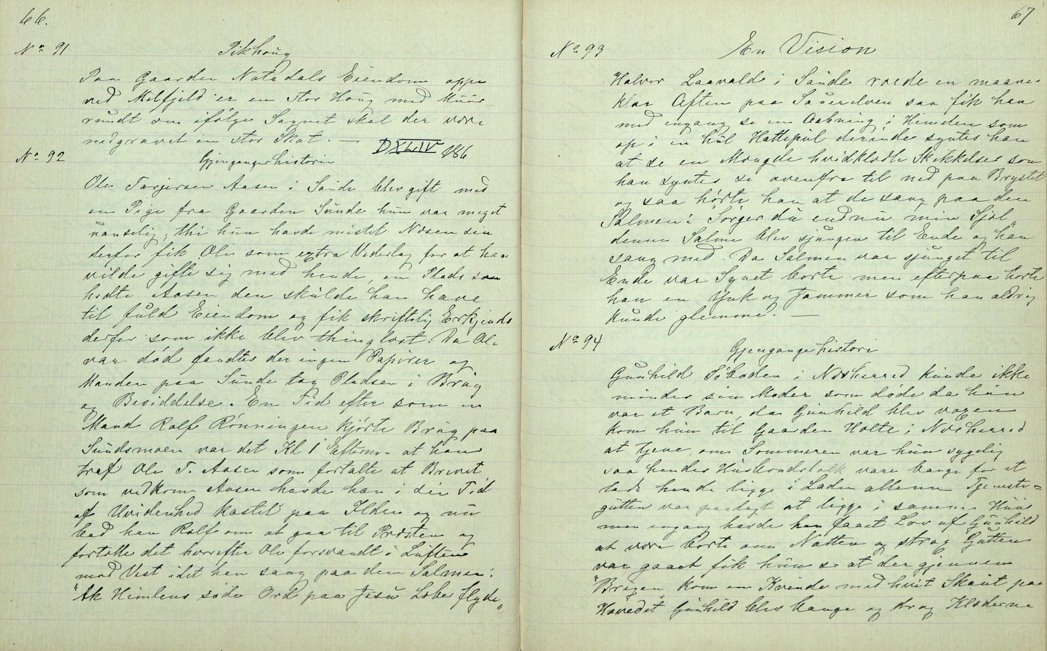 Rikard Berge, TEMU/TGM-A-1003/F/L0007/0009: 251-299 / 259 Bø i Telemarken III. Samlet af Halvor Nilsen Tvedten, 1894-1895, p. 66-67