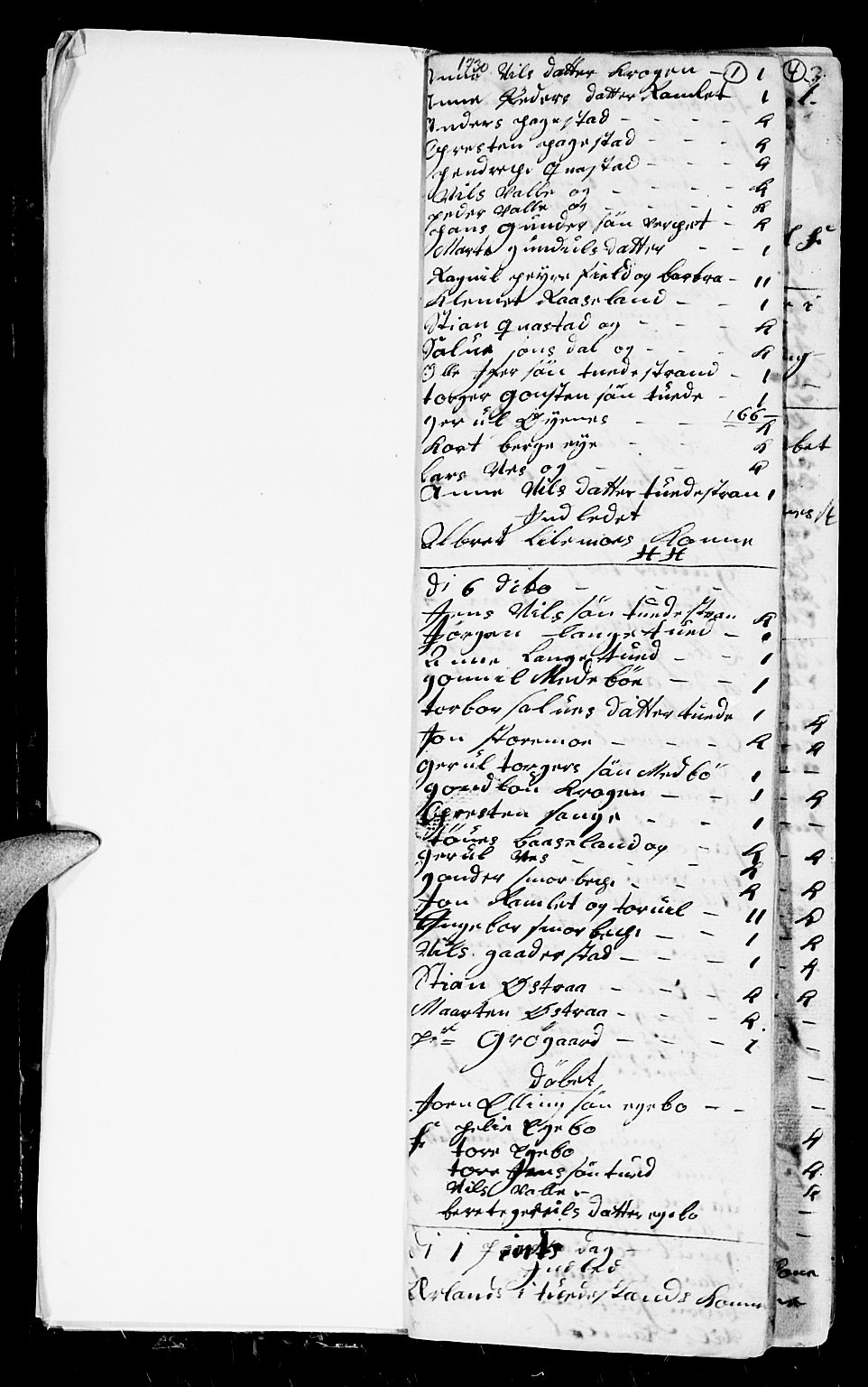 Holt sokneprestkontor, SAK/1111-0021/F/Fb/L0004: Parish register (copy) no. B 4, 1730-1746, p. 1