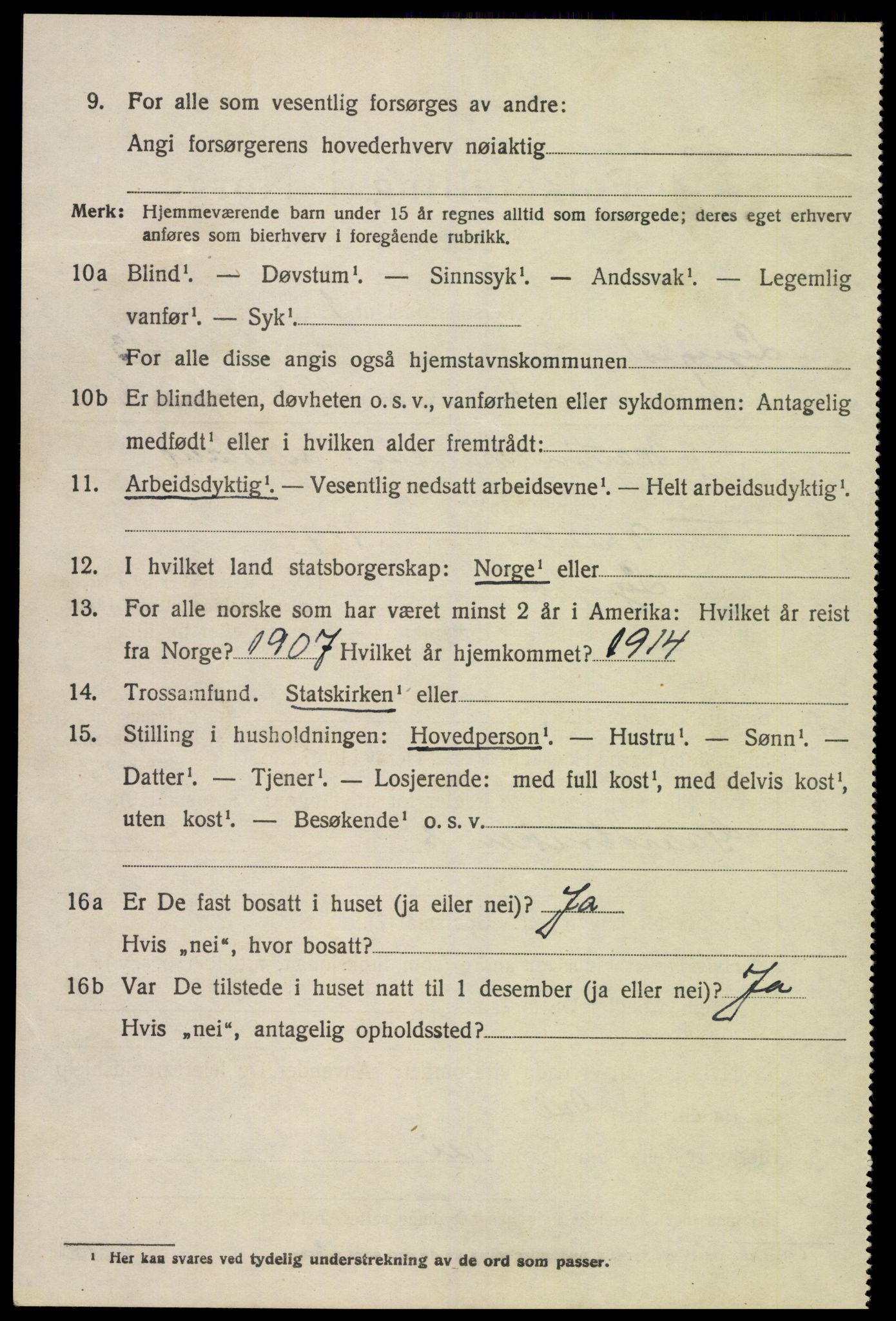 SAK, 1920 census for Lyngdal, 1920, p. 5876