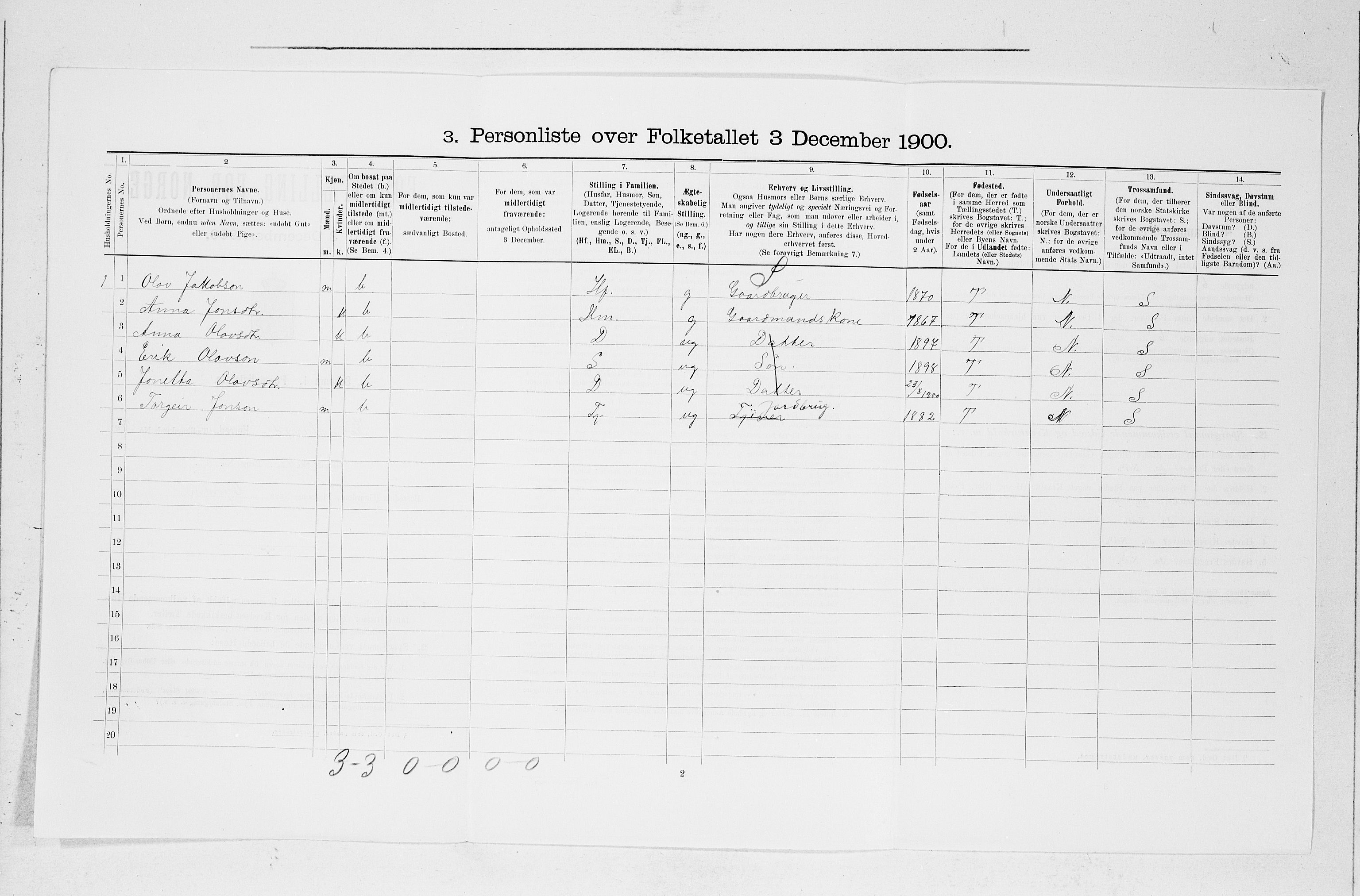 SAB, 1900 census for Kvinnherad, 1900, p. 489