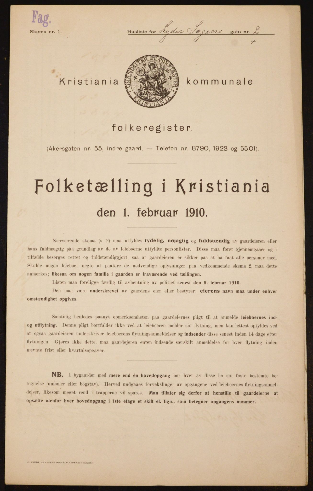 OBA, Municipal Census 1910 for Kristiania, 1910, p. 56437