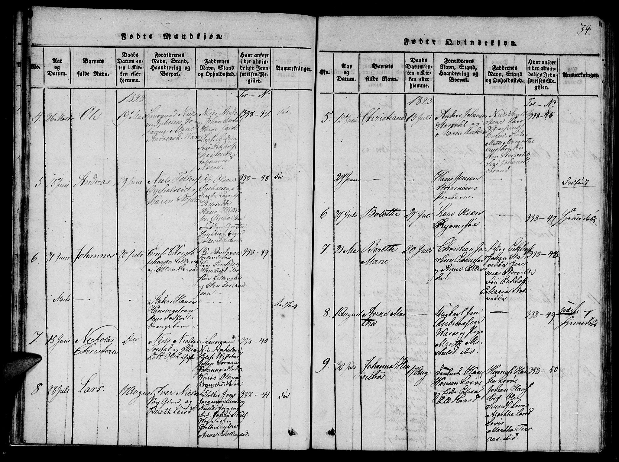 Ministerialprotokoller, klokkerbøker og fødselsregistre - Nord-Trøndelag, AV/SAT-A-1458/784/L0667: Parish register (official) no. 784A03 /1, 1816-1829, p. 34