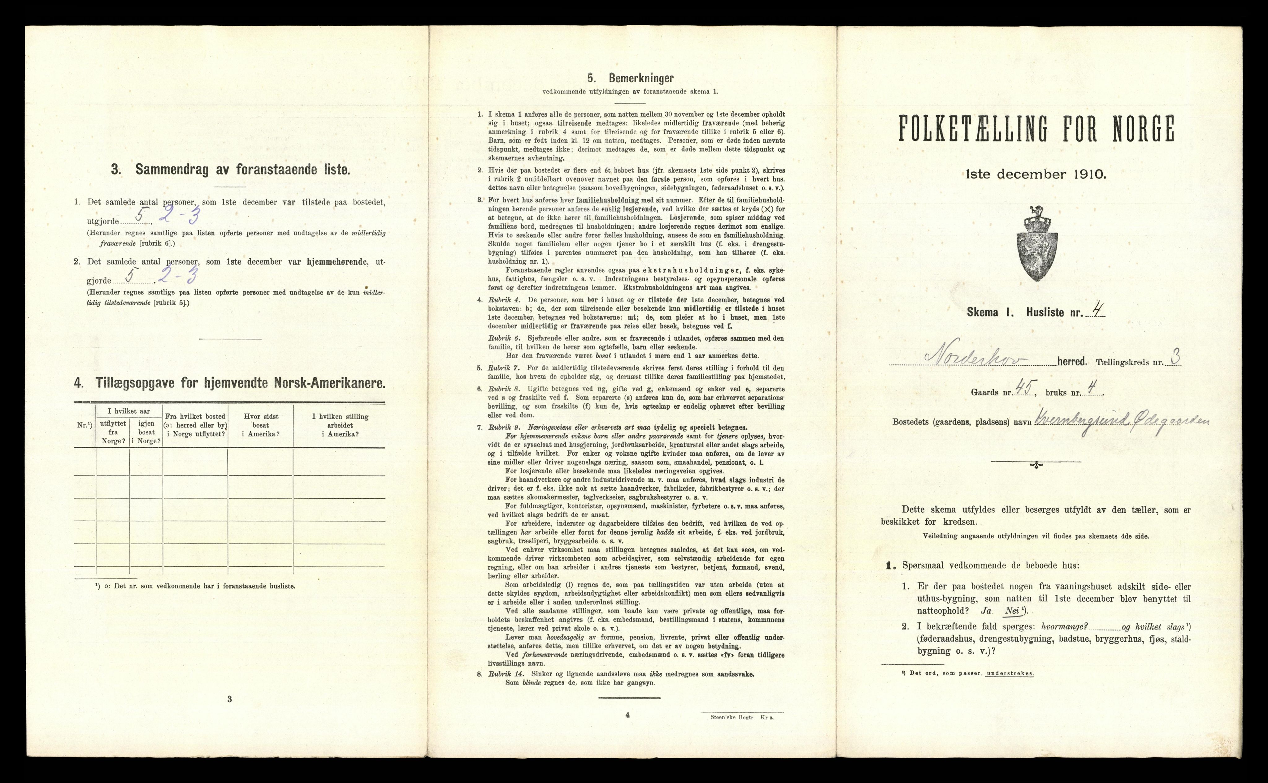 RA, 1910 census for Norderhov, 1910, p. 720