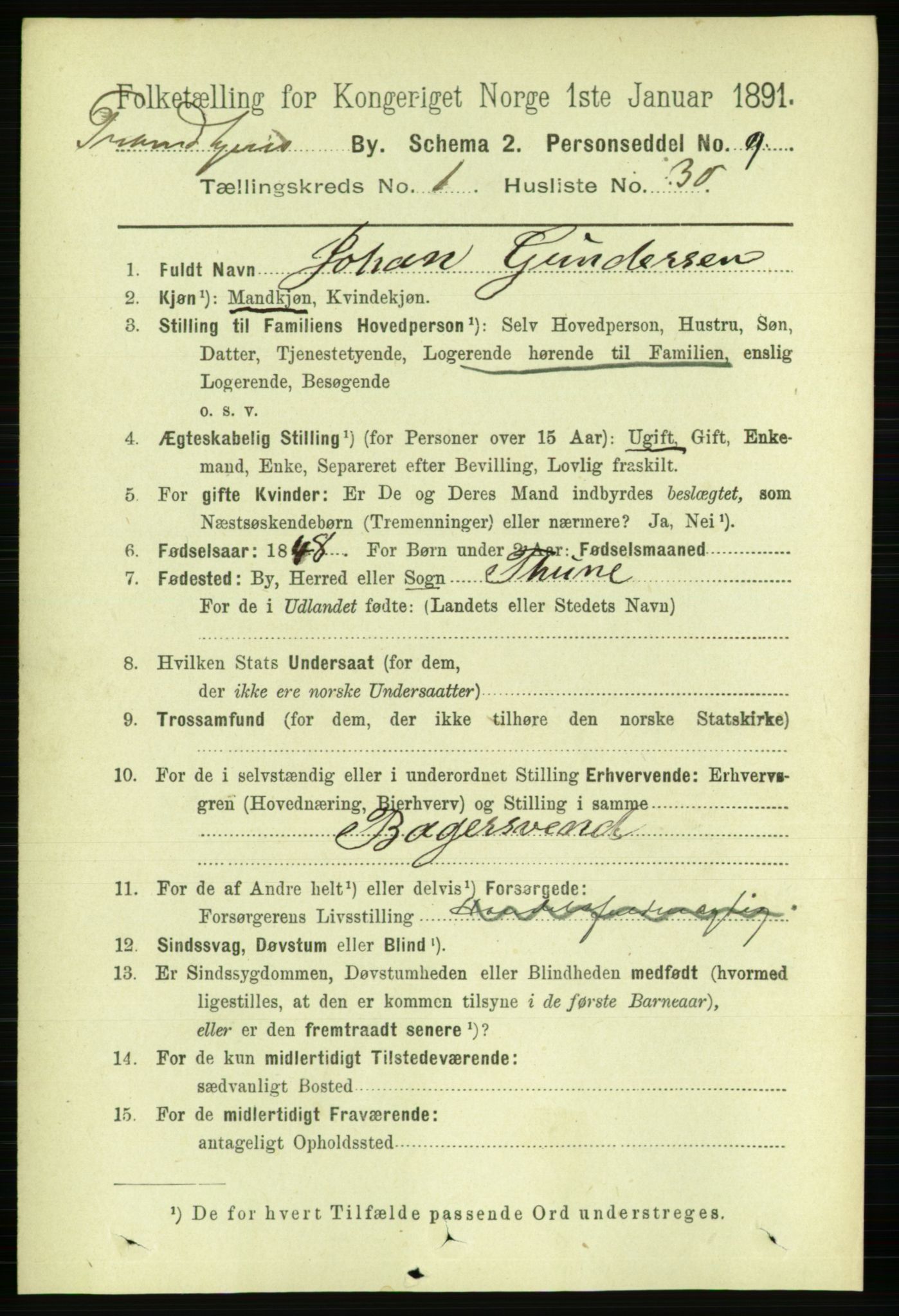 RA, 1891 census for 1601 Trondheim, 1891, p. 2967