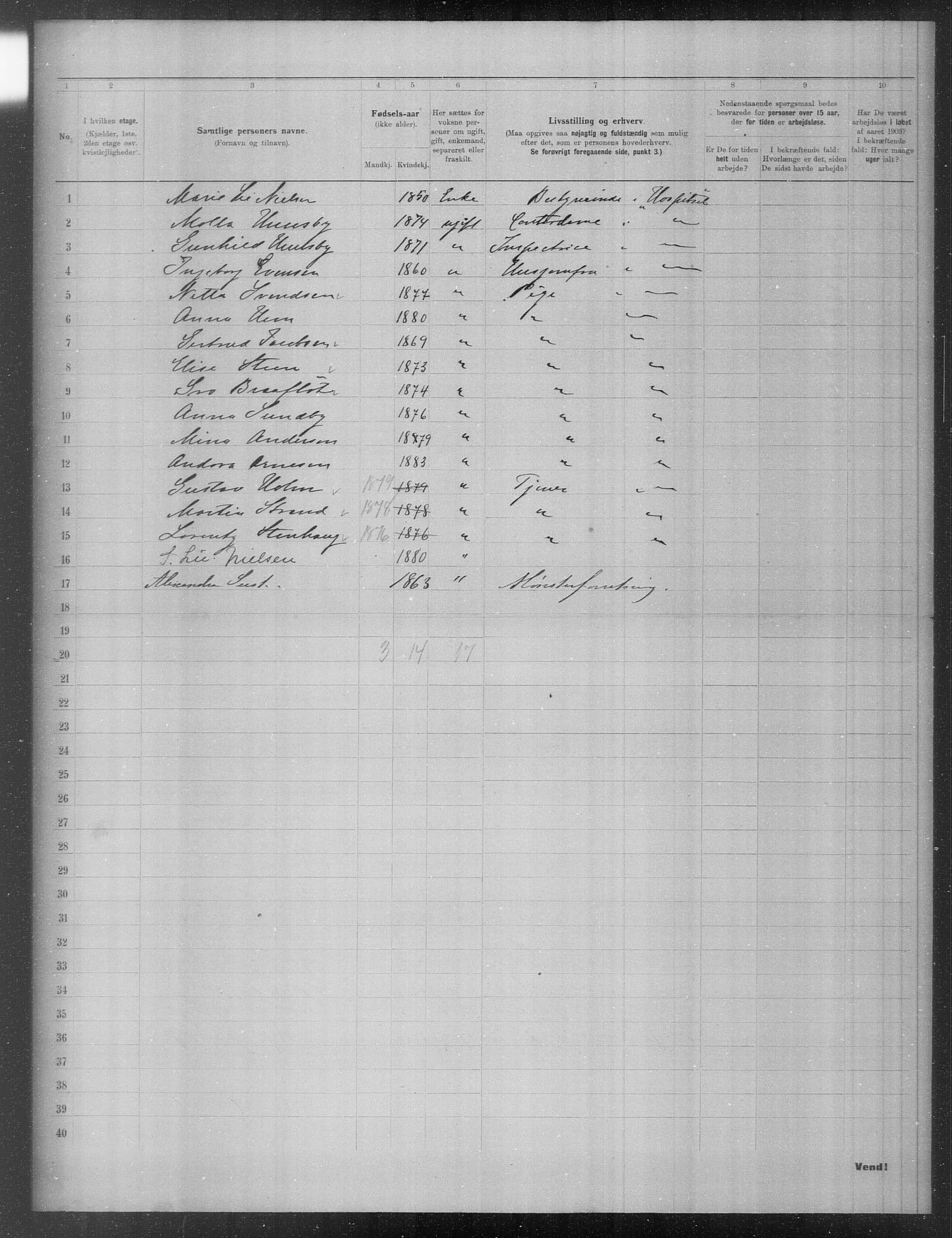 OBA, Municipal Census 1903 for Kristiania, 1903, p. 16478