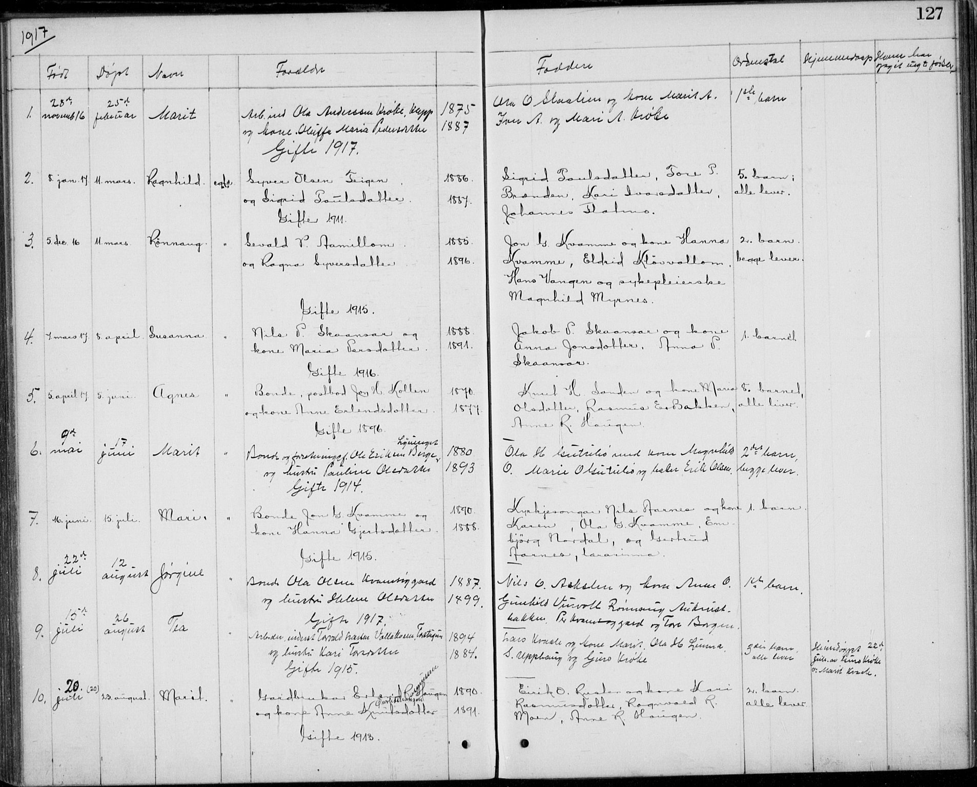 Lom prestekontor, SAH/PREST-070/L/L0013: Parish register (copy) no. 13, 1874-1938, p. 127