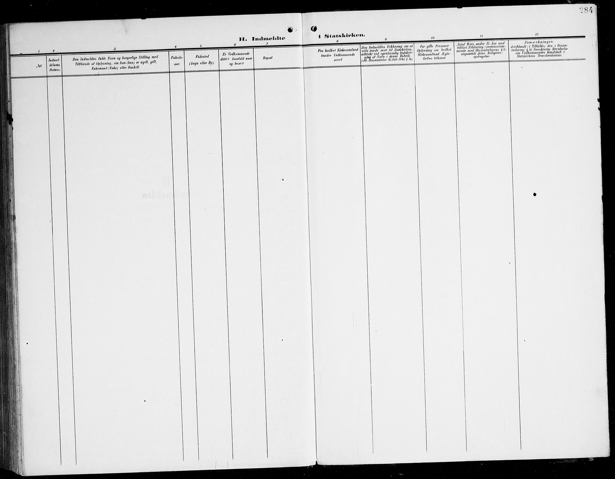 Tysnes sokneprestembete, SAB/A-78601/H/Haa: Parish register (official) no. D 2, 1905-1922, p. 284