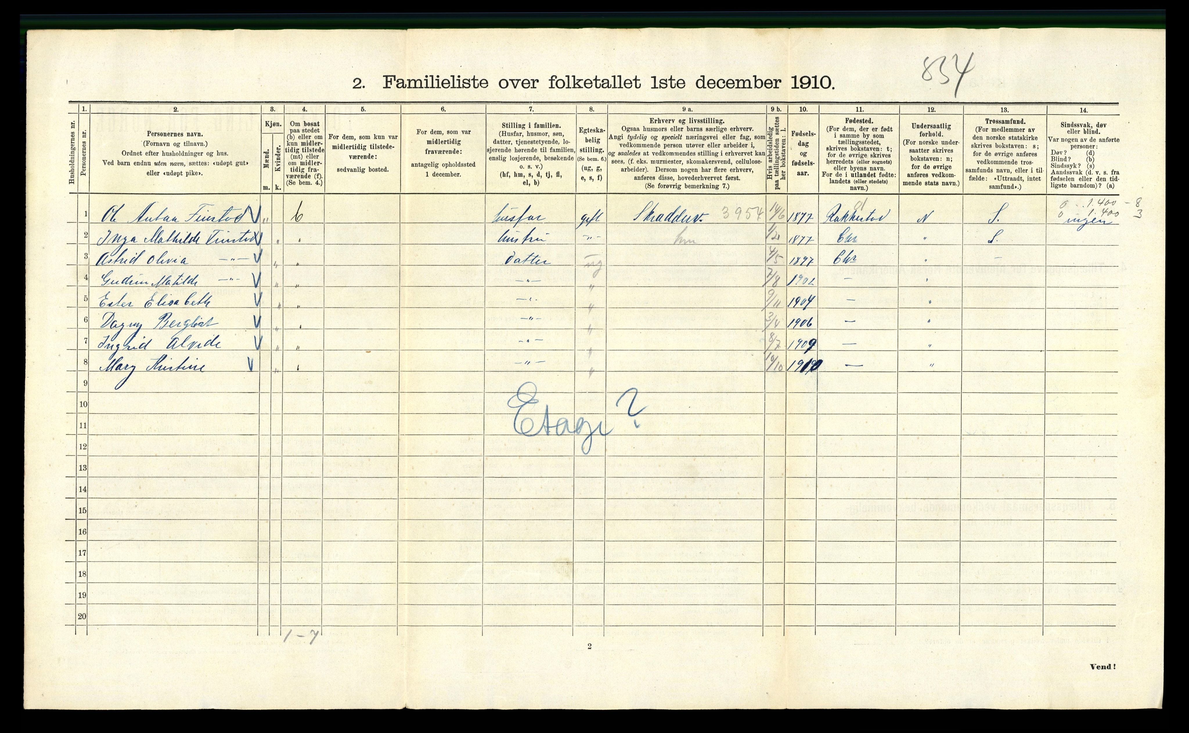 RA, 1910 census for Kristiania, 1910, p. 114122