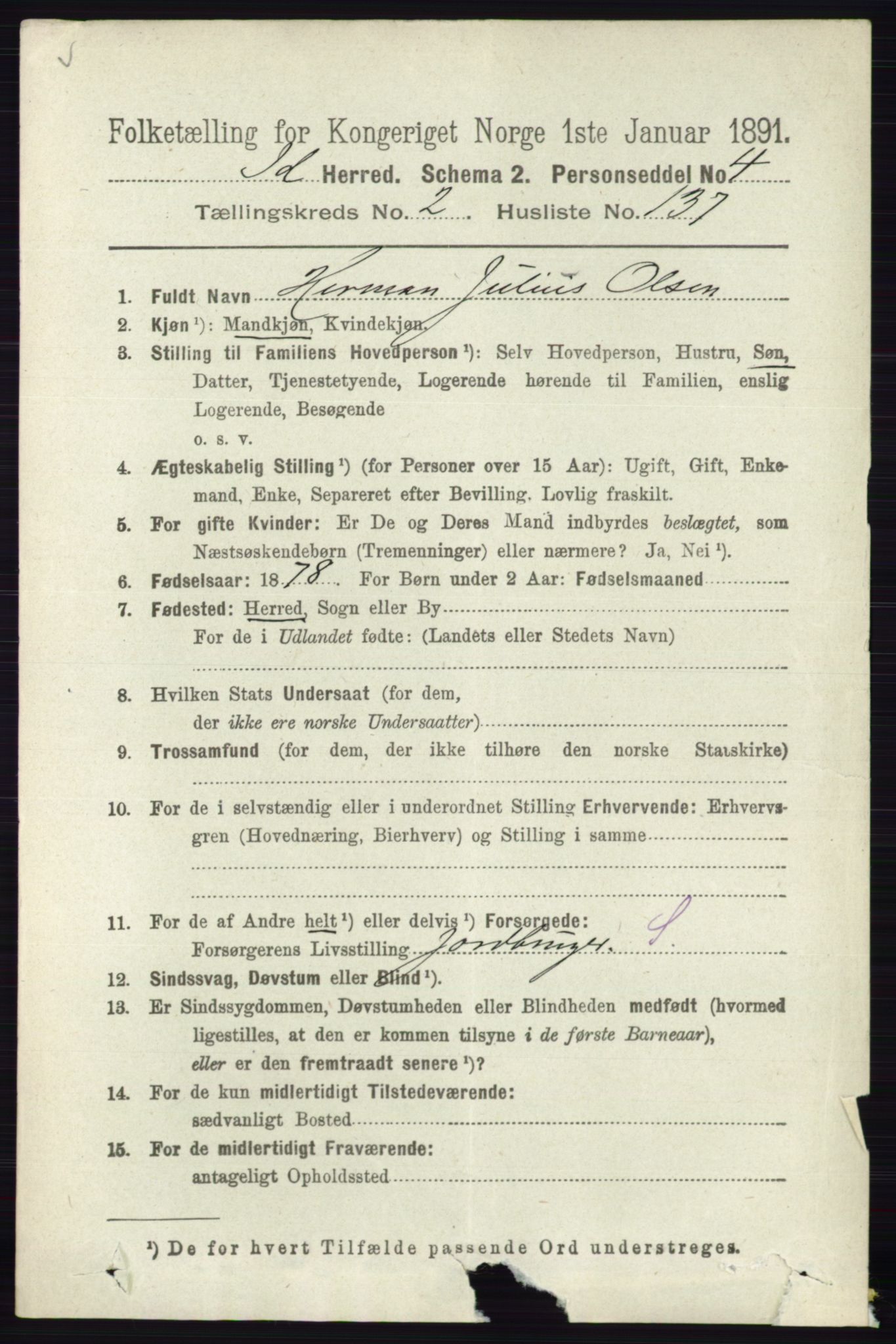 RA, 1891 census for 0117 Idd, 1891, p. 2081