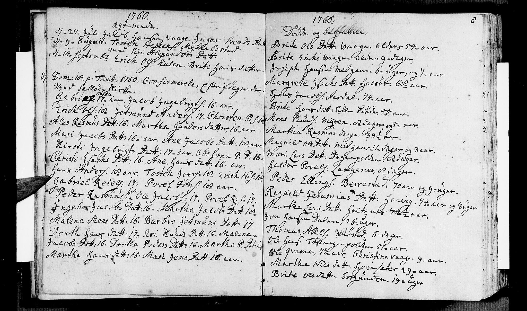 Selje sokneprestembete, SAB/A-99938/H/Ha/Haa/Haaa: Parish register (official) no. A 5, 1760-1782, p. 8