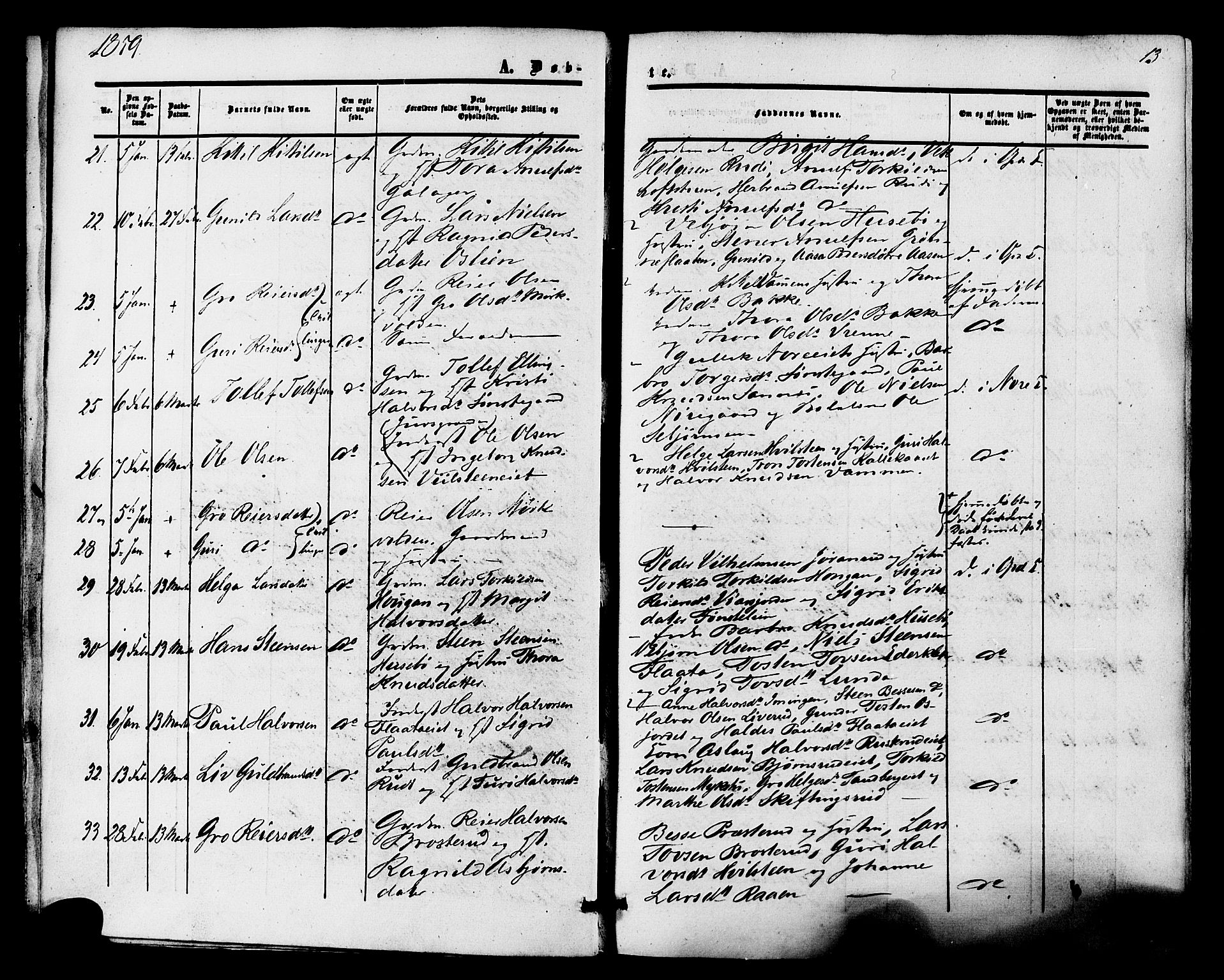 Nore kirkebøker, AV/SAKO-A-238/F/Fa/L0003: Parish register (official) no. I 3, 1858-1866, p. 13