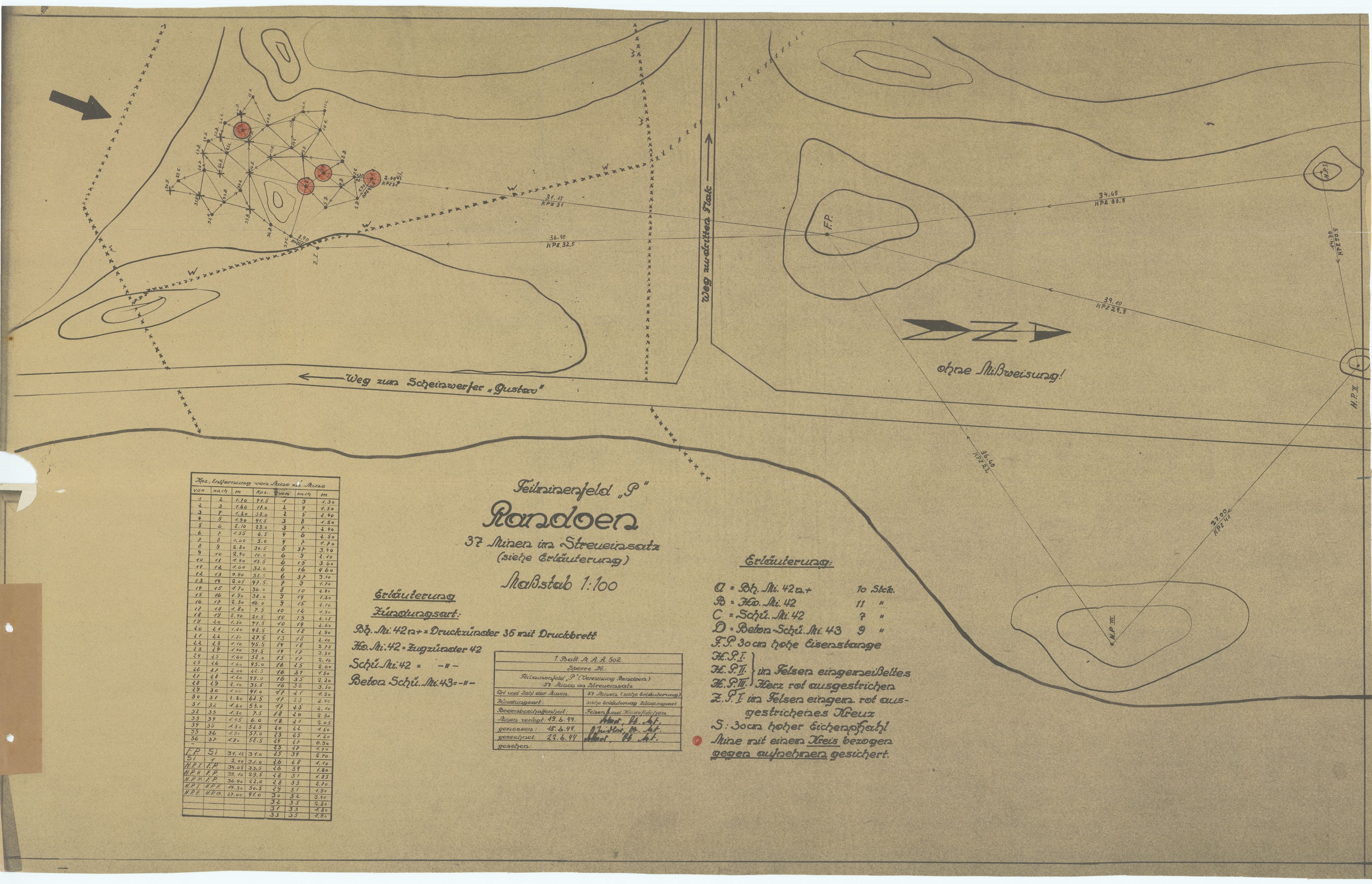 Forsvaret, Sørlandet sjøforsvarsdistrikt, RA/RAFA-3266/F/Fb/Fbf/L0323: Tyske landminefelter, 1945, p. 172