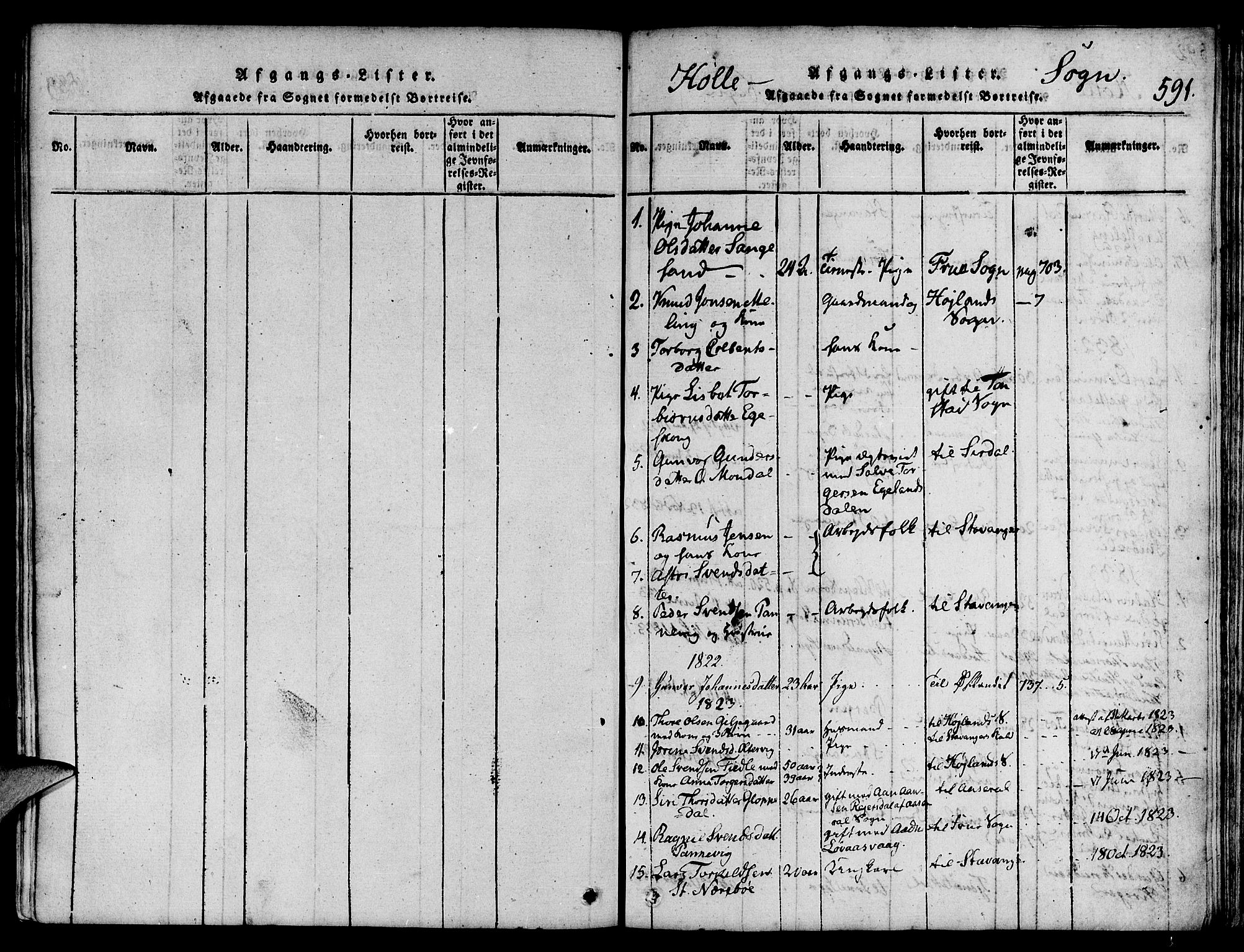 Strand sokneprestkontor, SAST/A-101828/H/Ha/Haa/L0004: Parish register (official) no. A 4 /2, 1816-1833, p. 590-591