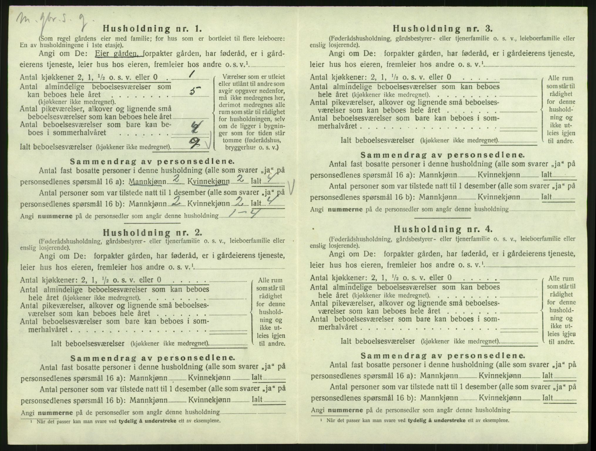 SAH, 1920 census for Sollia, 1920, p. 24