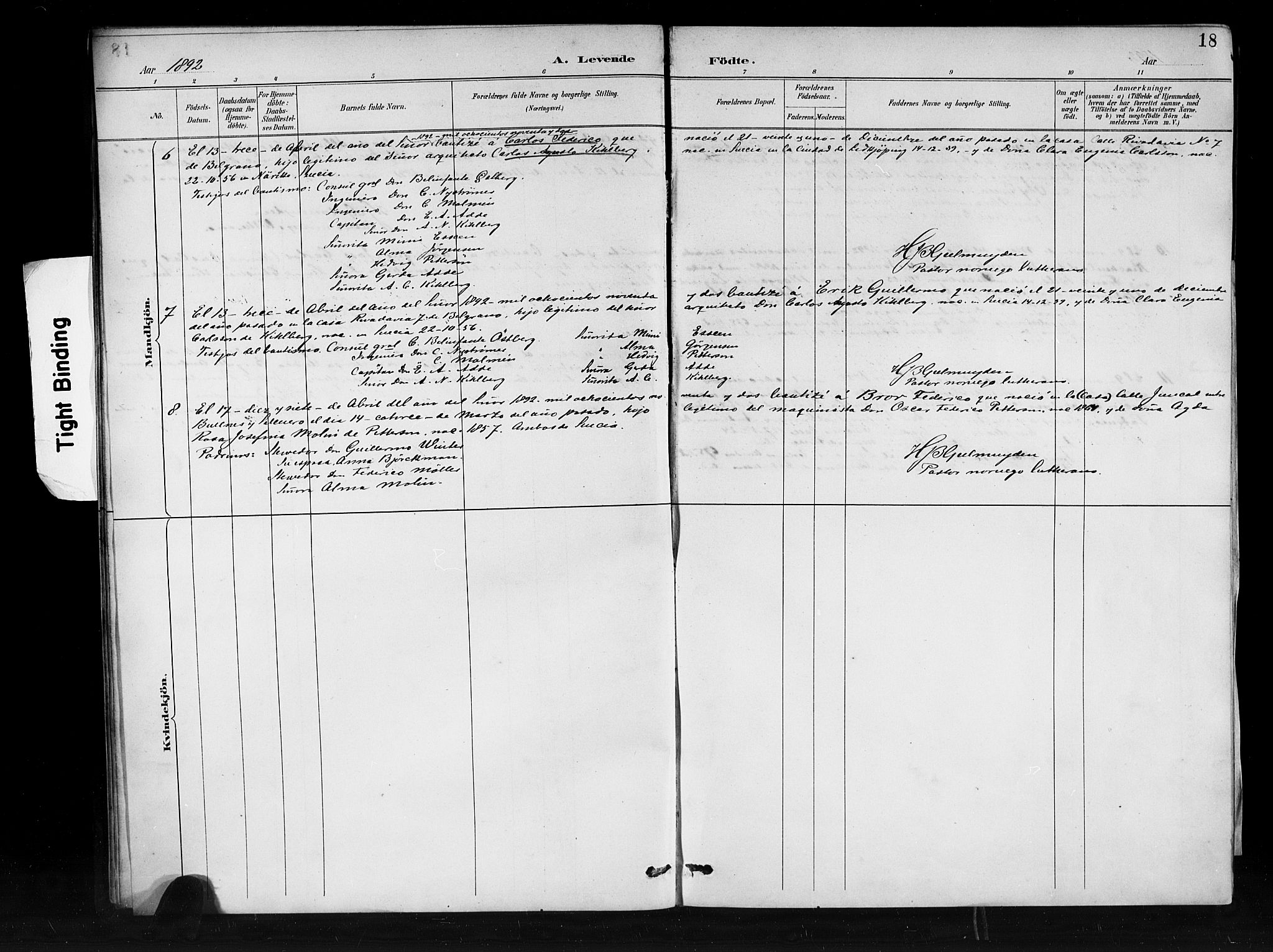 Den norske sjømannsmisjon i utlandet/Syd-Amerika (Buenos Aires m.fl.), SAB/SAB/PA-0118/H/Ha/L0001: Parish register (official) no. A 1, 1888-1898, p. 18