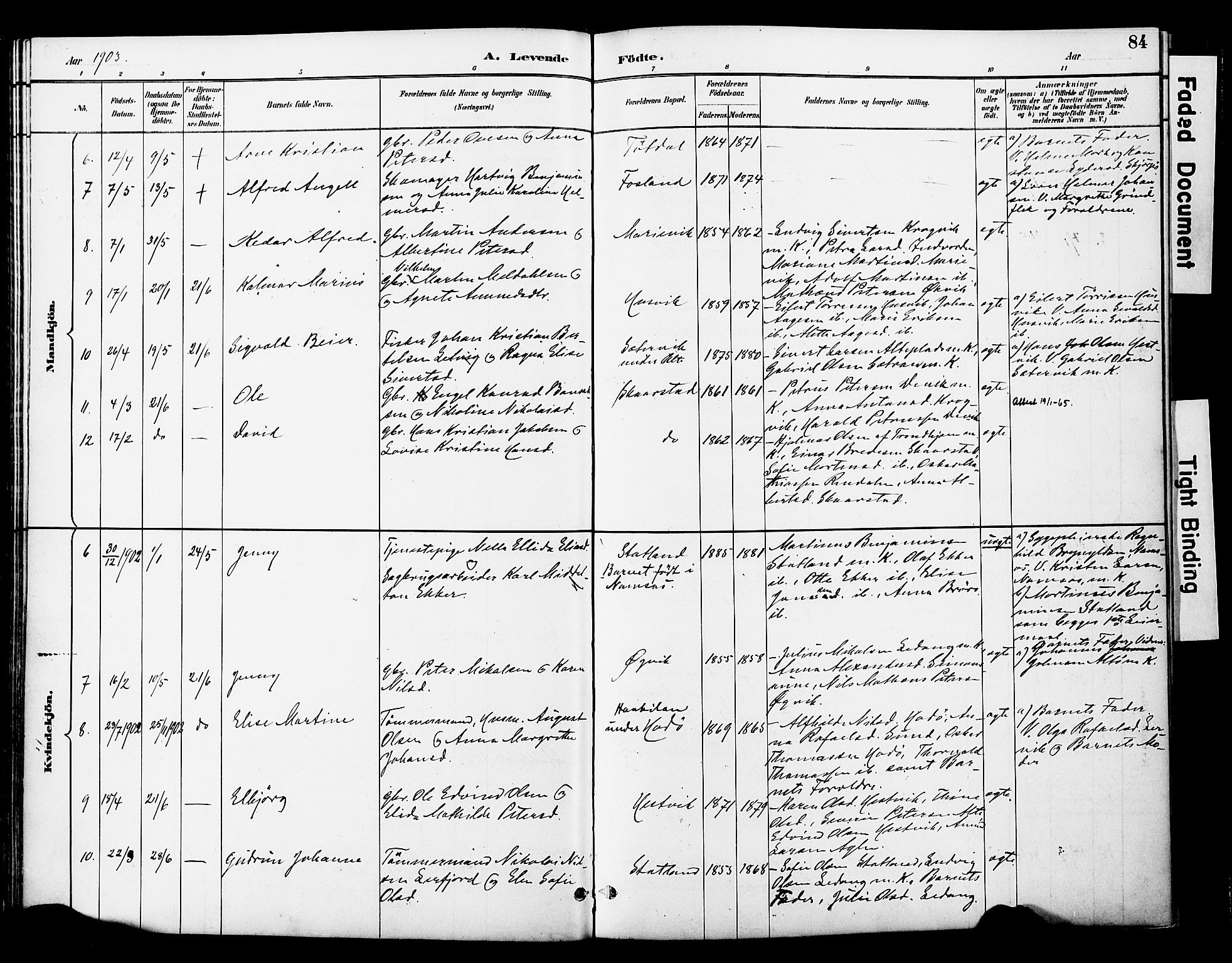 Ministerialprotokoller, klokkerbøker og fødselsregistre - Nord-Trøndelag, SAT/A-1458/774/L0628: Parish register (official) no. 774A02, 1887-1903, p. 84