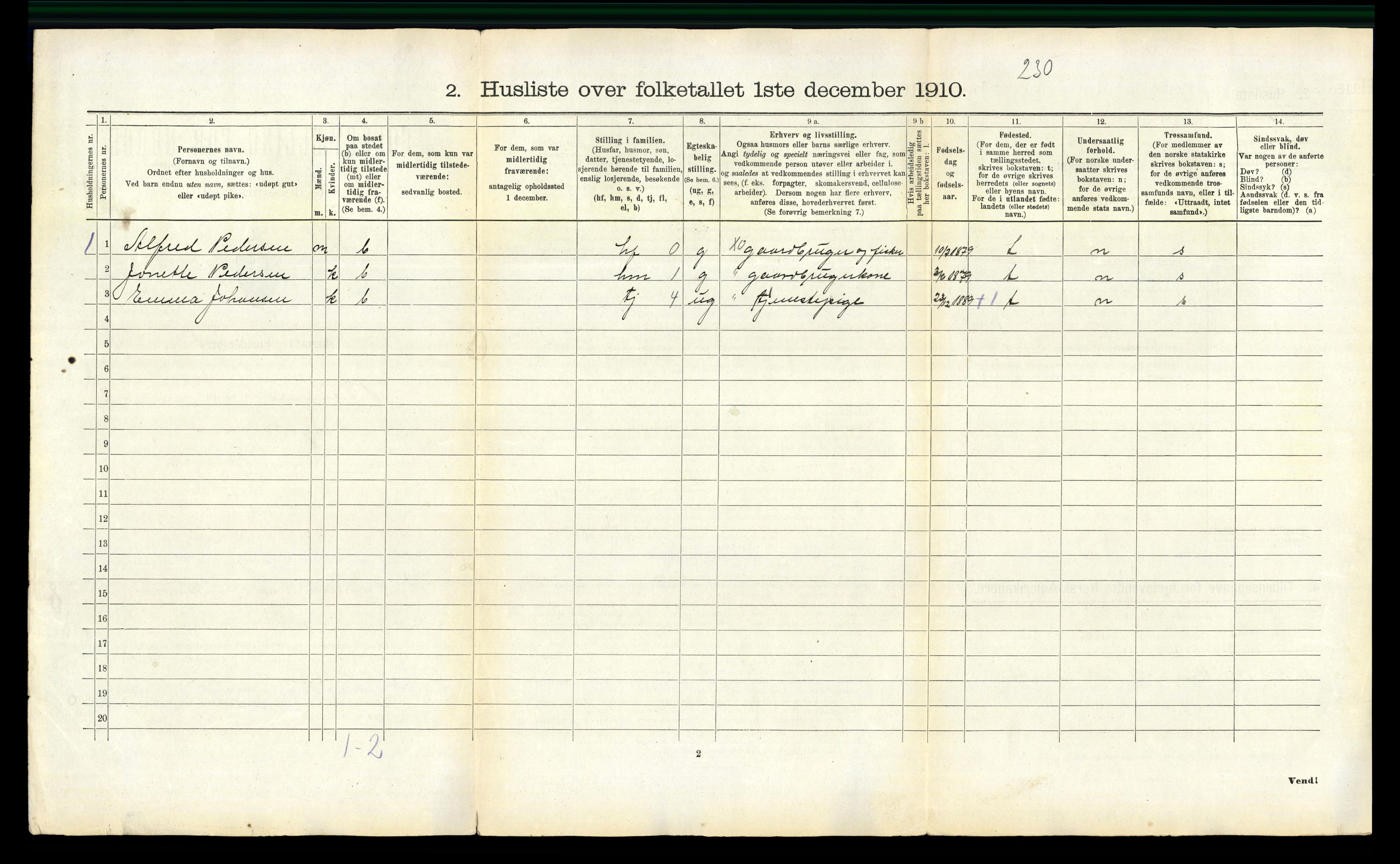 RA, 1910 census for Beiarn, 1910, p. 104