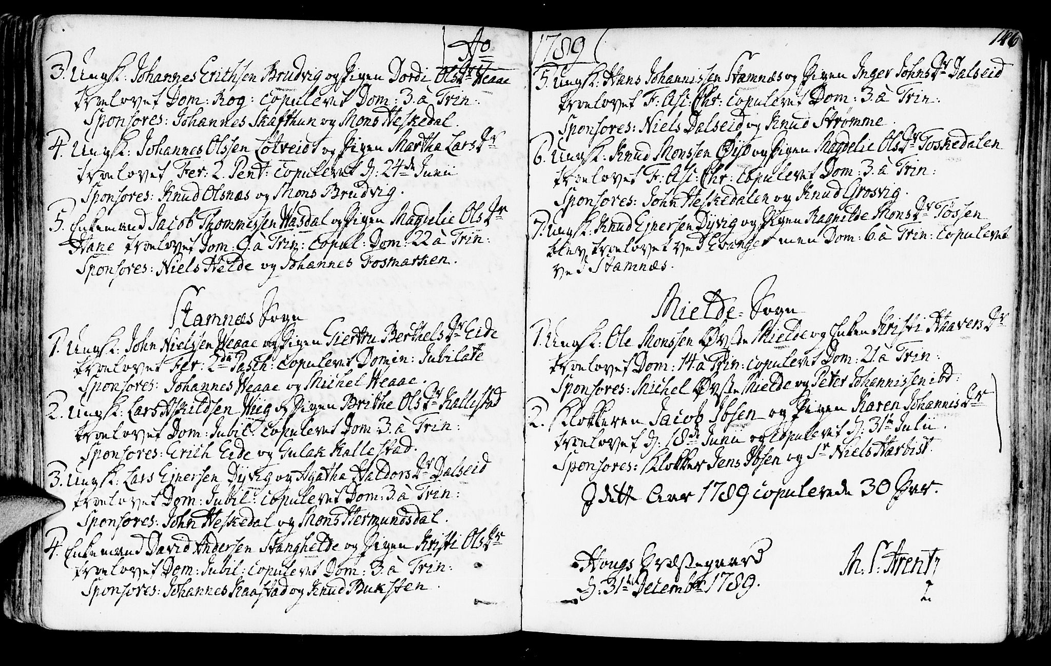 Haus sokneprestembete, AV/SAB-A-75601/H/Haa: Parish register (official) no. A 10, 1782-1796, p. 146