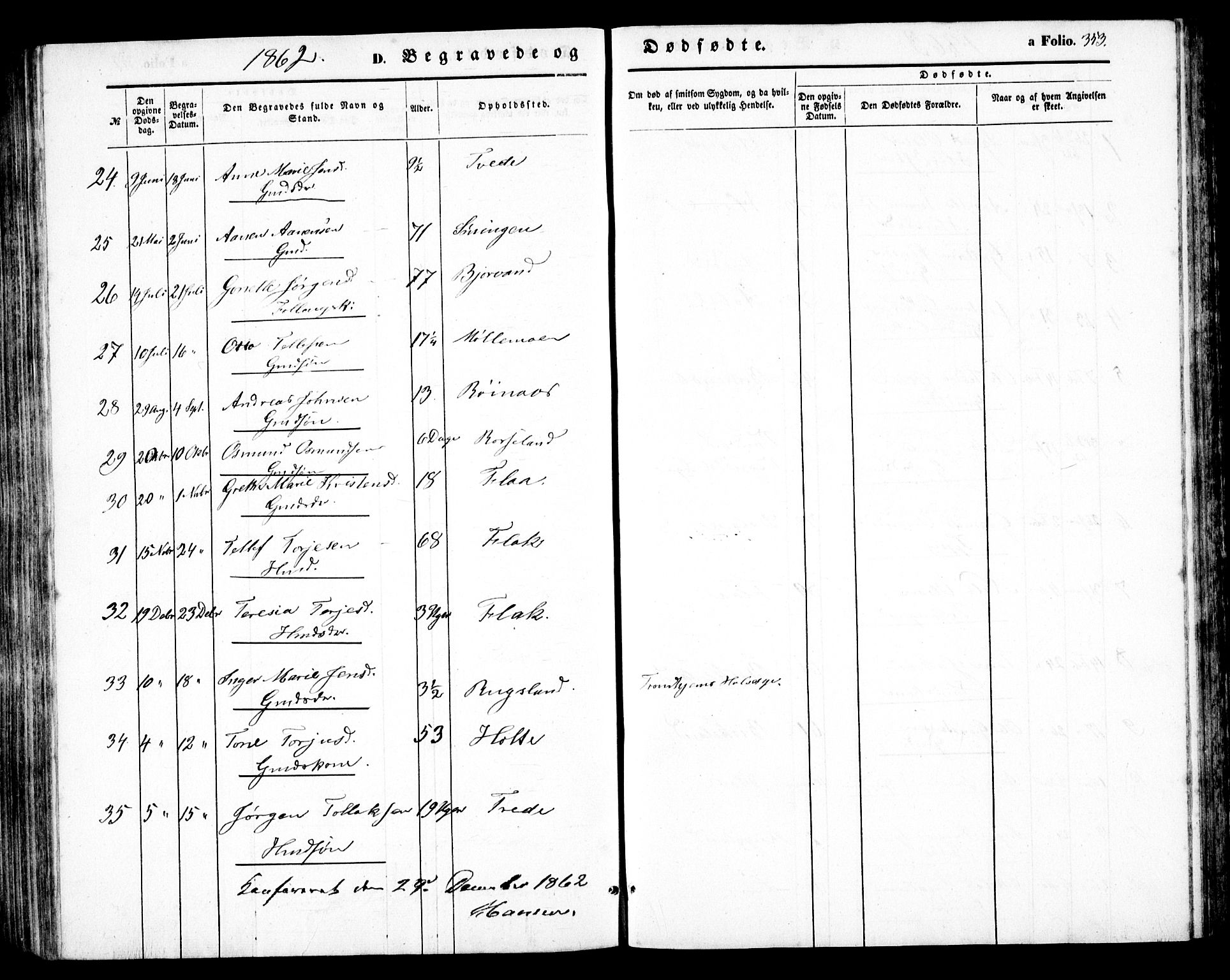 Birkenes sokneprestkontor, AV/SAK-1111-0004/F/Fb/L0002: Parish register (copy) no. B 2, 1849-1876, p. 353