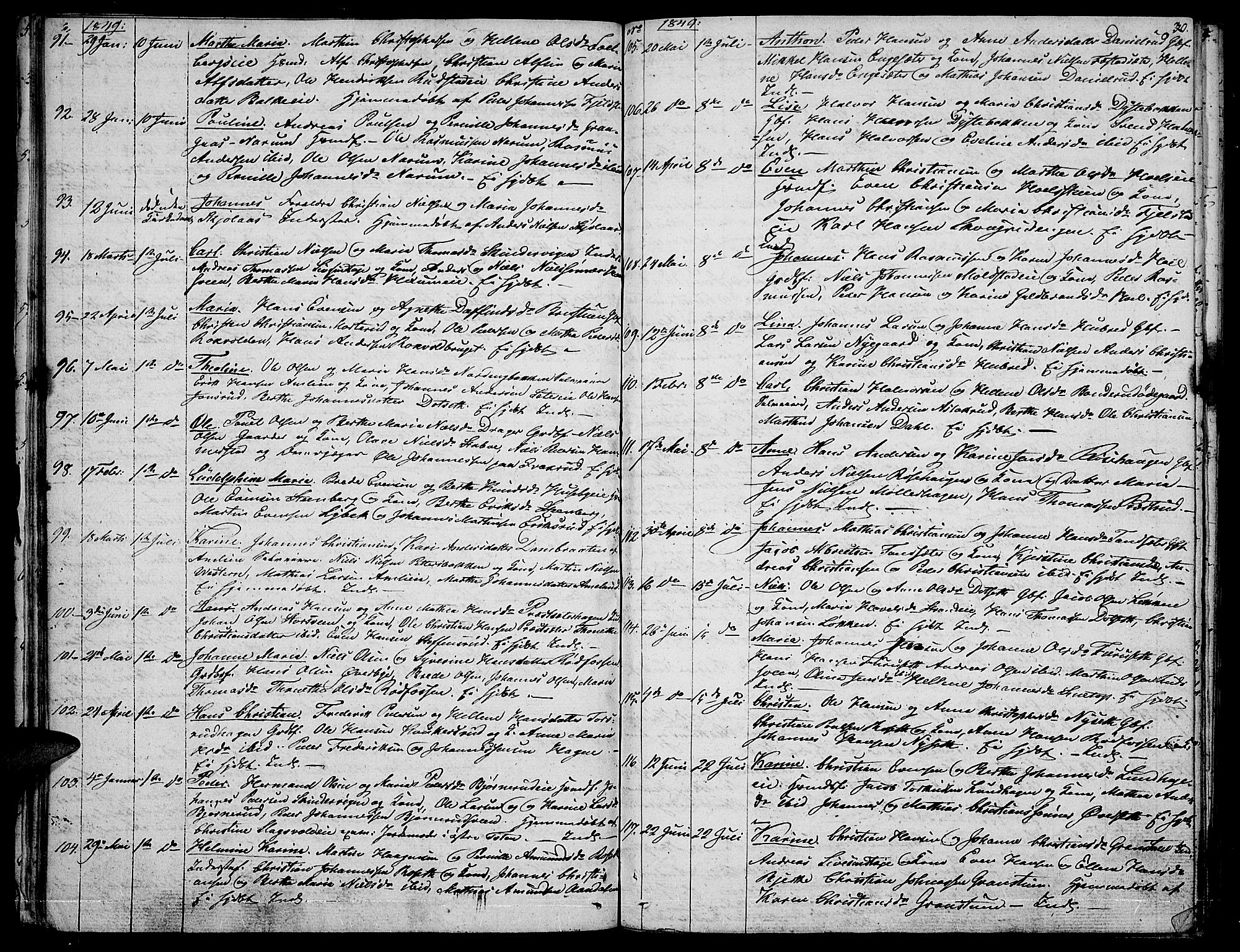 Vestre Toten prestekontor, AV/SAH-PREST-108/H/Ha/Hab/L0003: Parish register (copy) no. 3, 1846-1854, p. 30