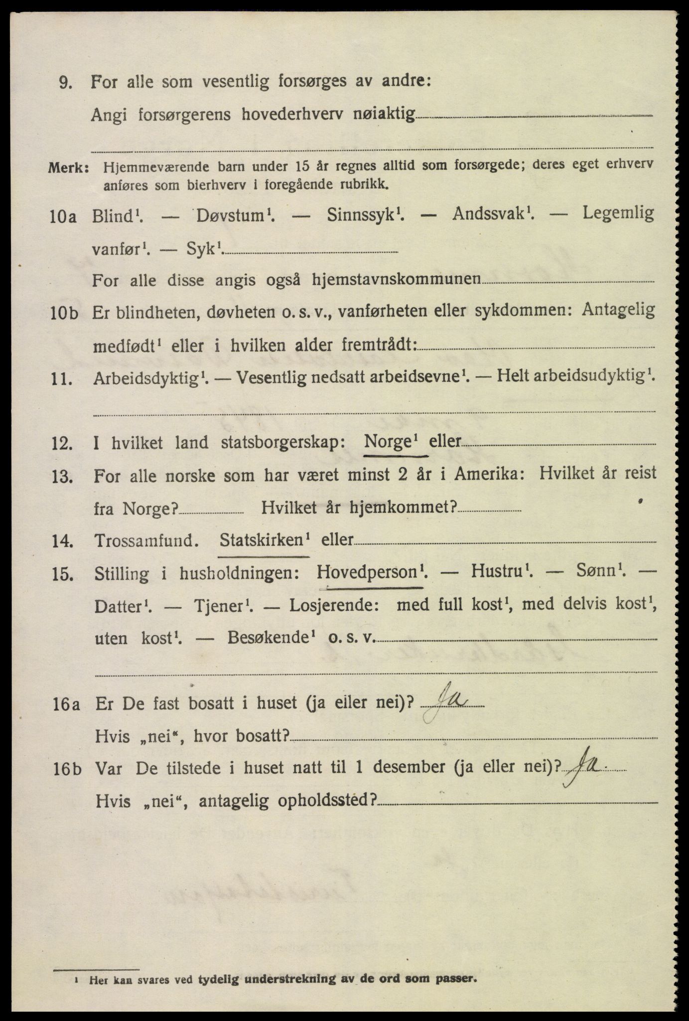 SAK, 1920 census for Hornnes, 1920, p. 1708