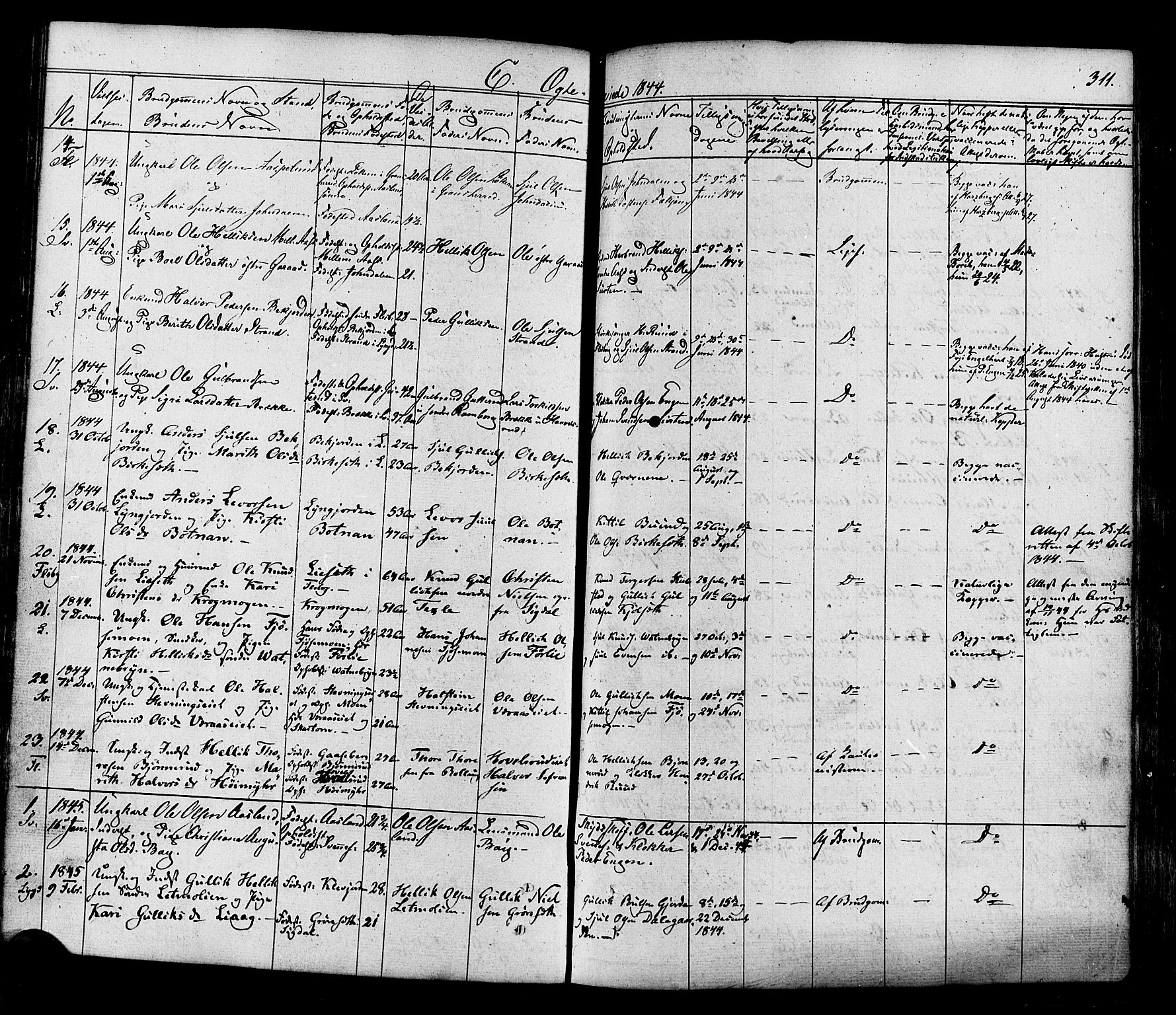 Flesberg kirkebøker, SAKO/A-18/F/Fa/L0006: Parish register (official) no. I 6, 1834-1860, p. 311