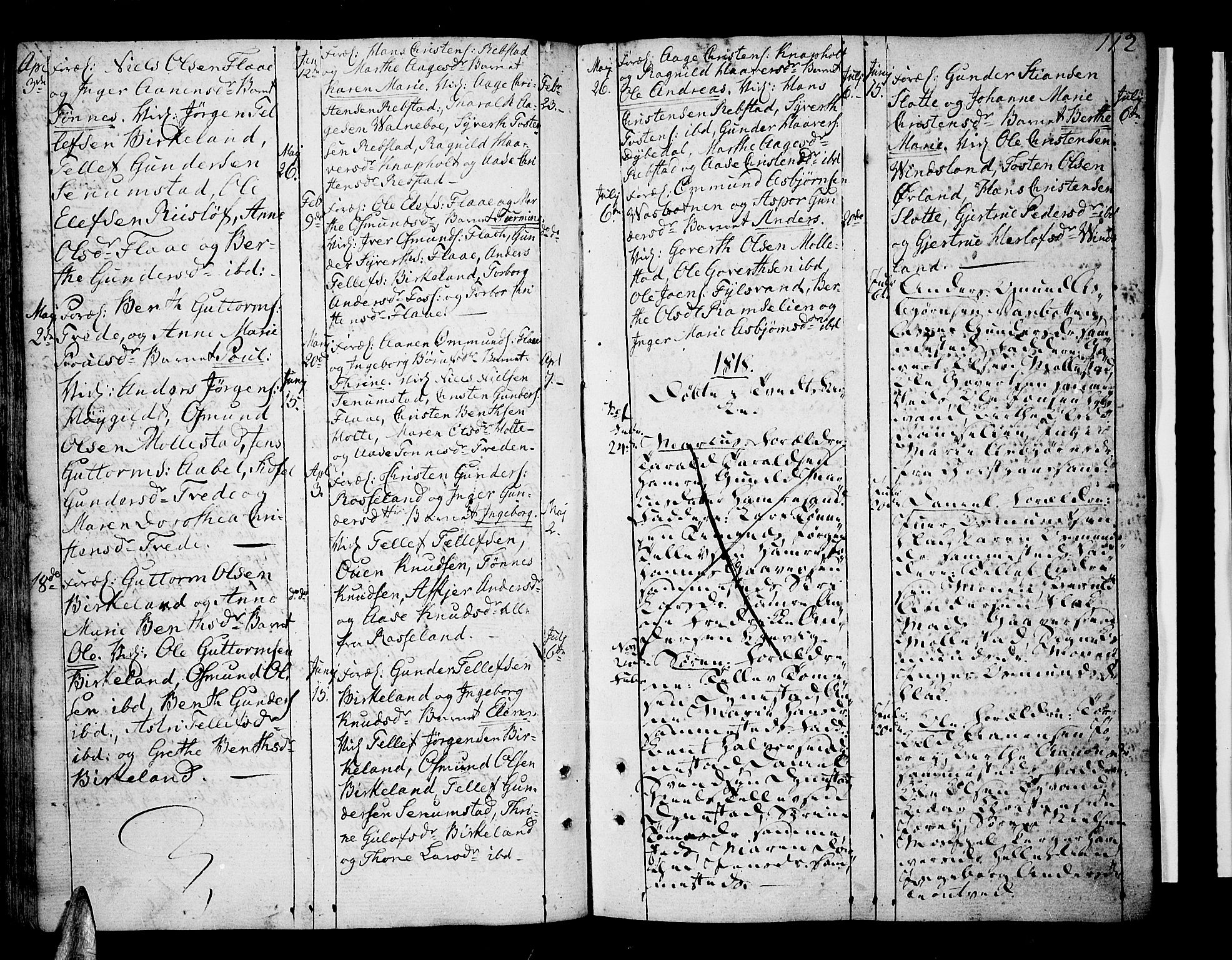 Tveit sokneprestkontor, SAK/1111-0043/F/Fa/L0001: Parish register (official) no. A 1, 1794-1819, p. 112