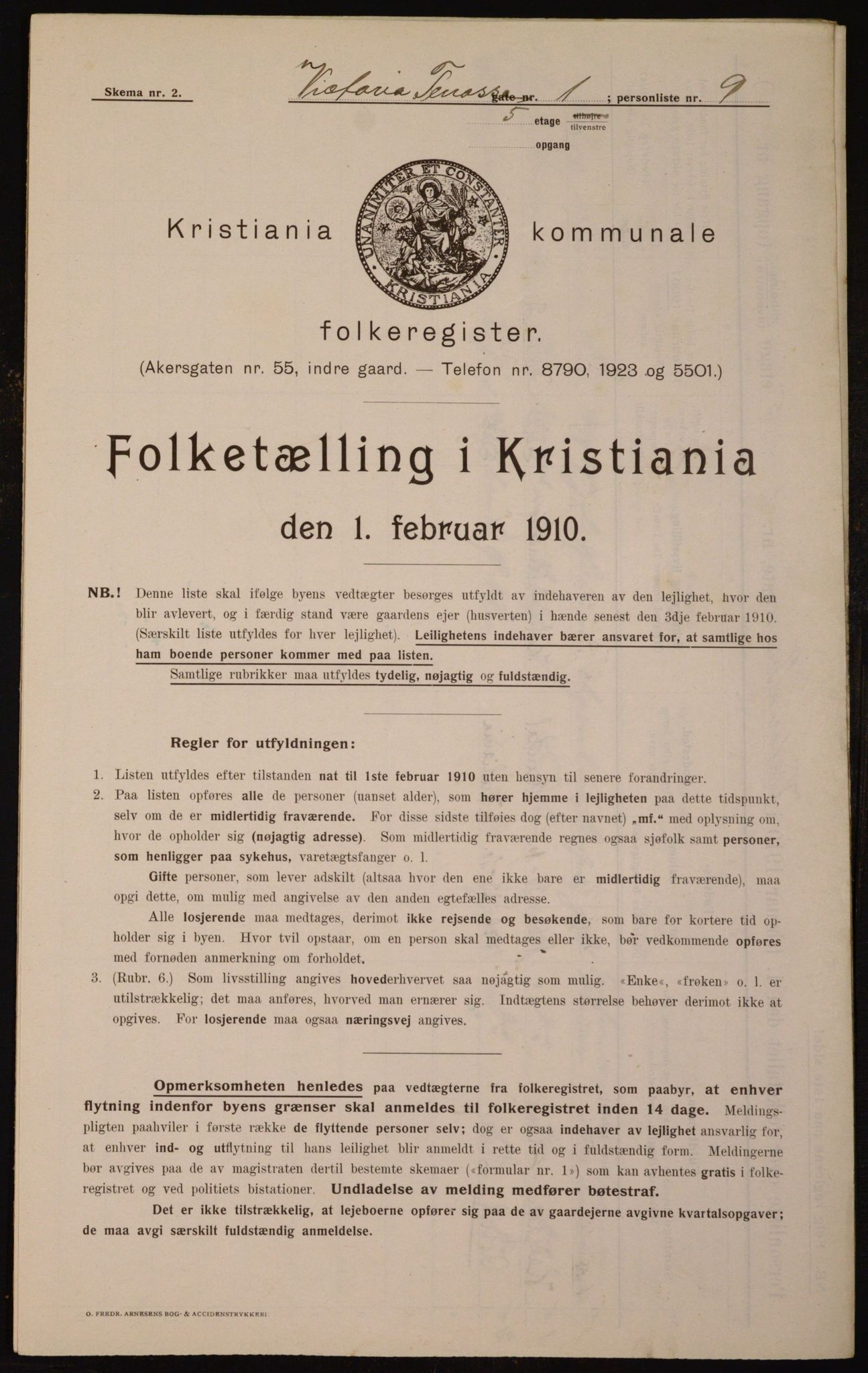 OBA, Municipal Census 1910 for Kristiania, 1910, p. 117092