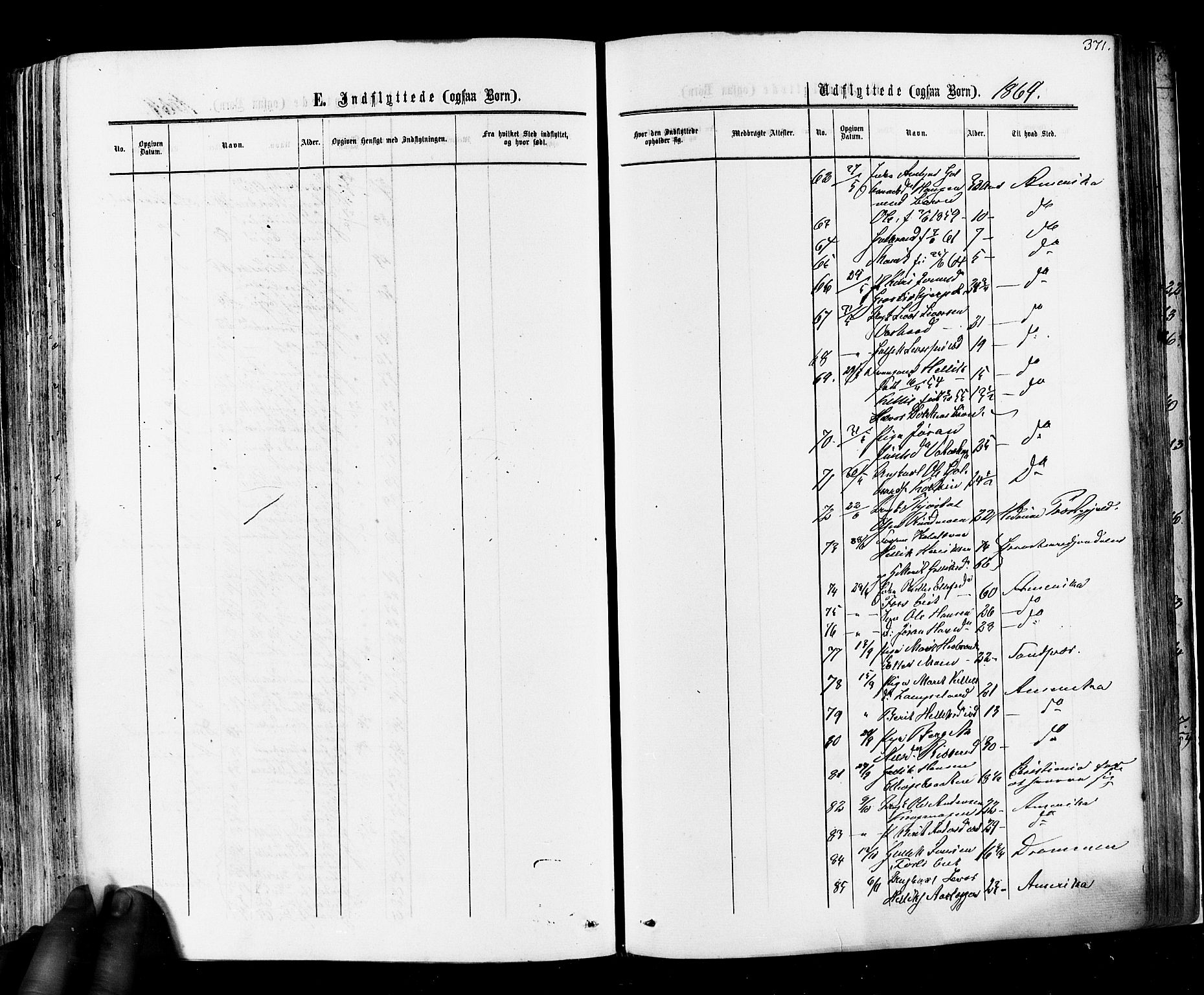 Flesberg kirkebøker, SAKO/A-18/F/Fa/L0007: Parish register (official) no. I 7, 1861-1878, p. 371