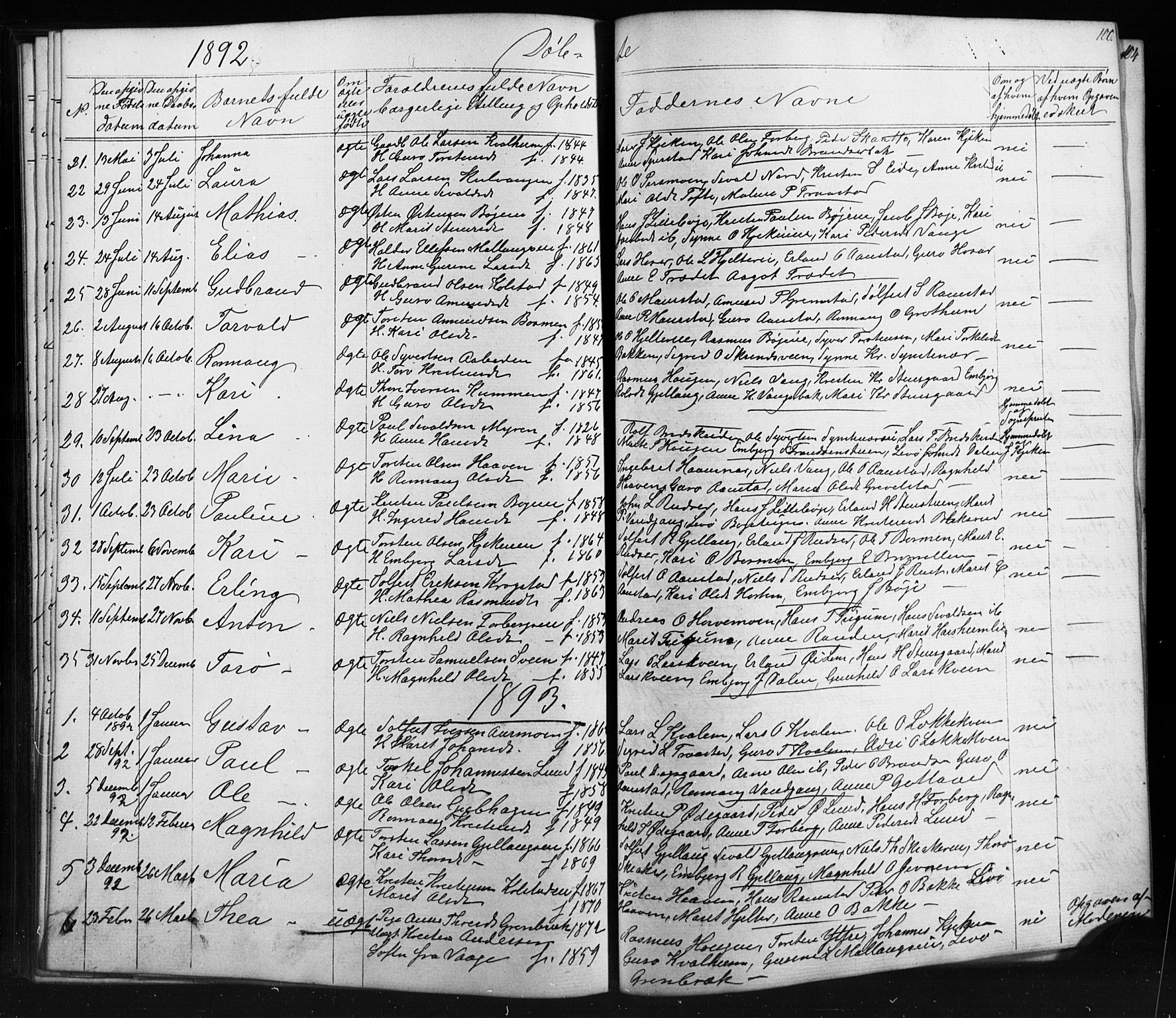 Skjåk prestekontor, SAH/PREST-072/H/Ha/Hab/L0001: Parish register (copy) no. 1, 1865-1893, p. 100