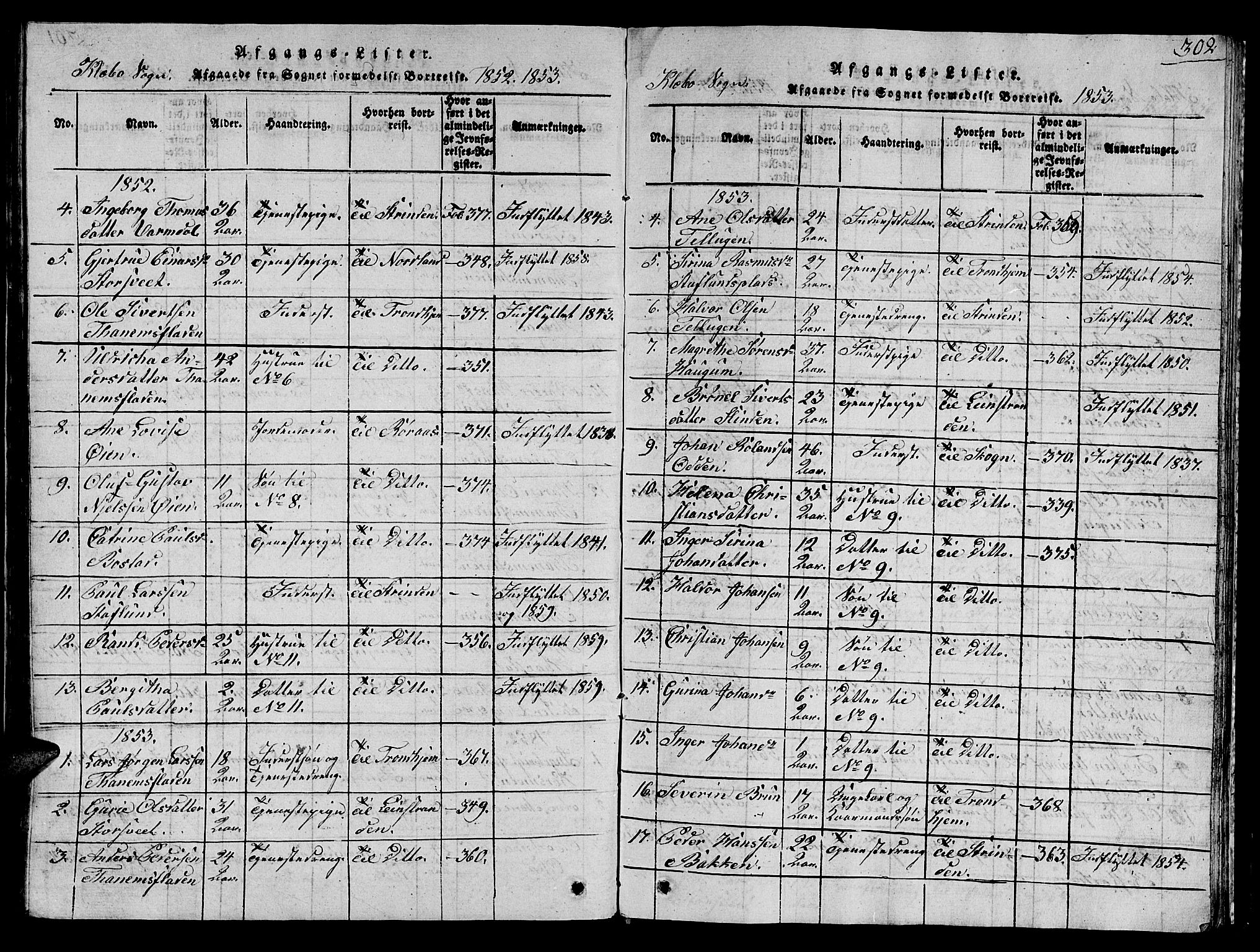 Ministerialprotokoller, klokkerbøker og fødselsregistre - Sør-Trøndelag, SAT/A-1456/618/L0450: Parish register (copy) no. 618C01, 1816-1865, p. 302