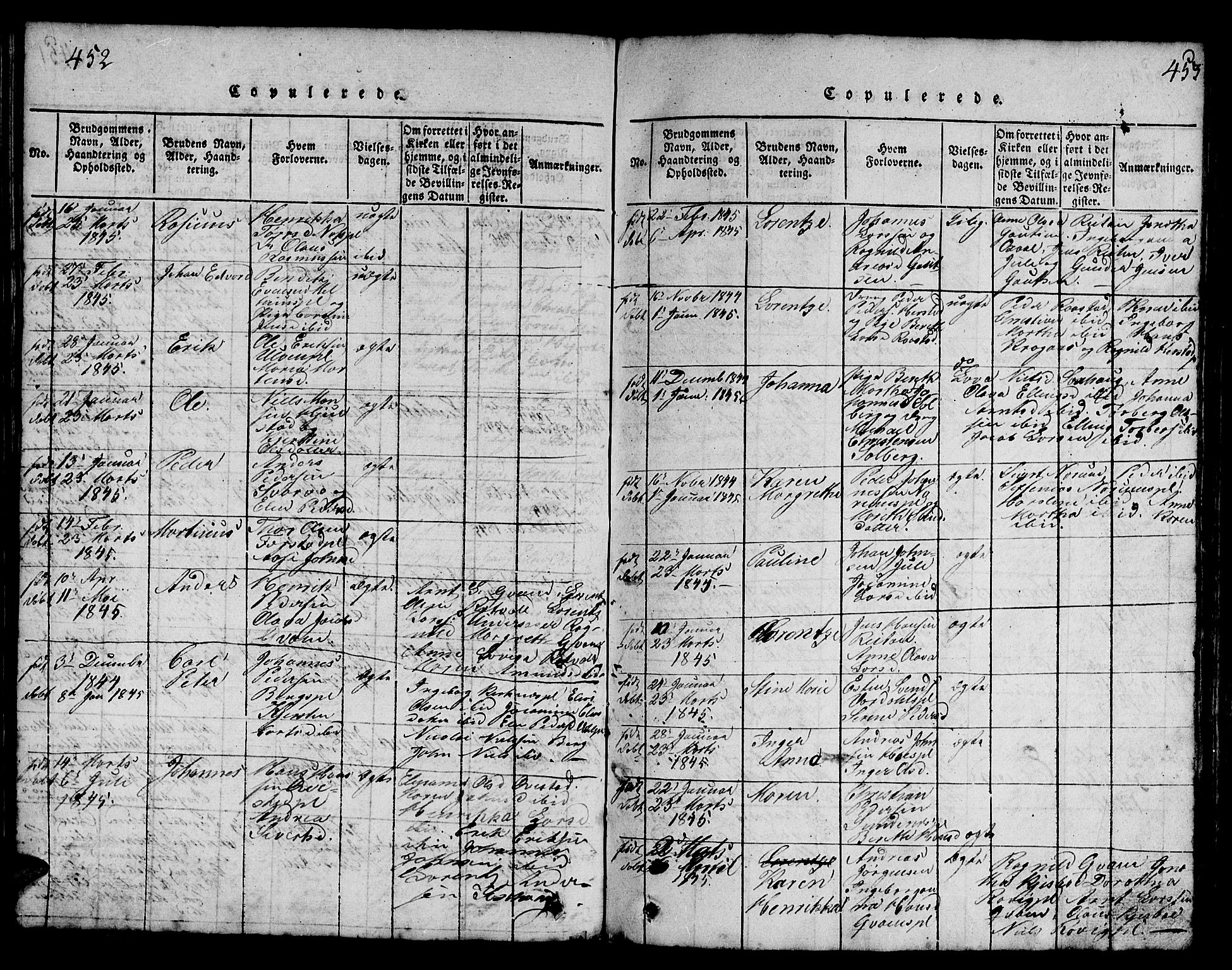 Ministerialprotokoller, klokkerbøker og fødselsregistre - Nord-Trøndelag, AV/SAT-A-1458/730/L0298: Parish register (copy) no. 730C01, 1816-1849, p. 452-453