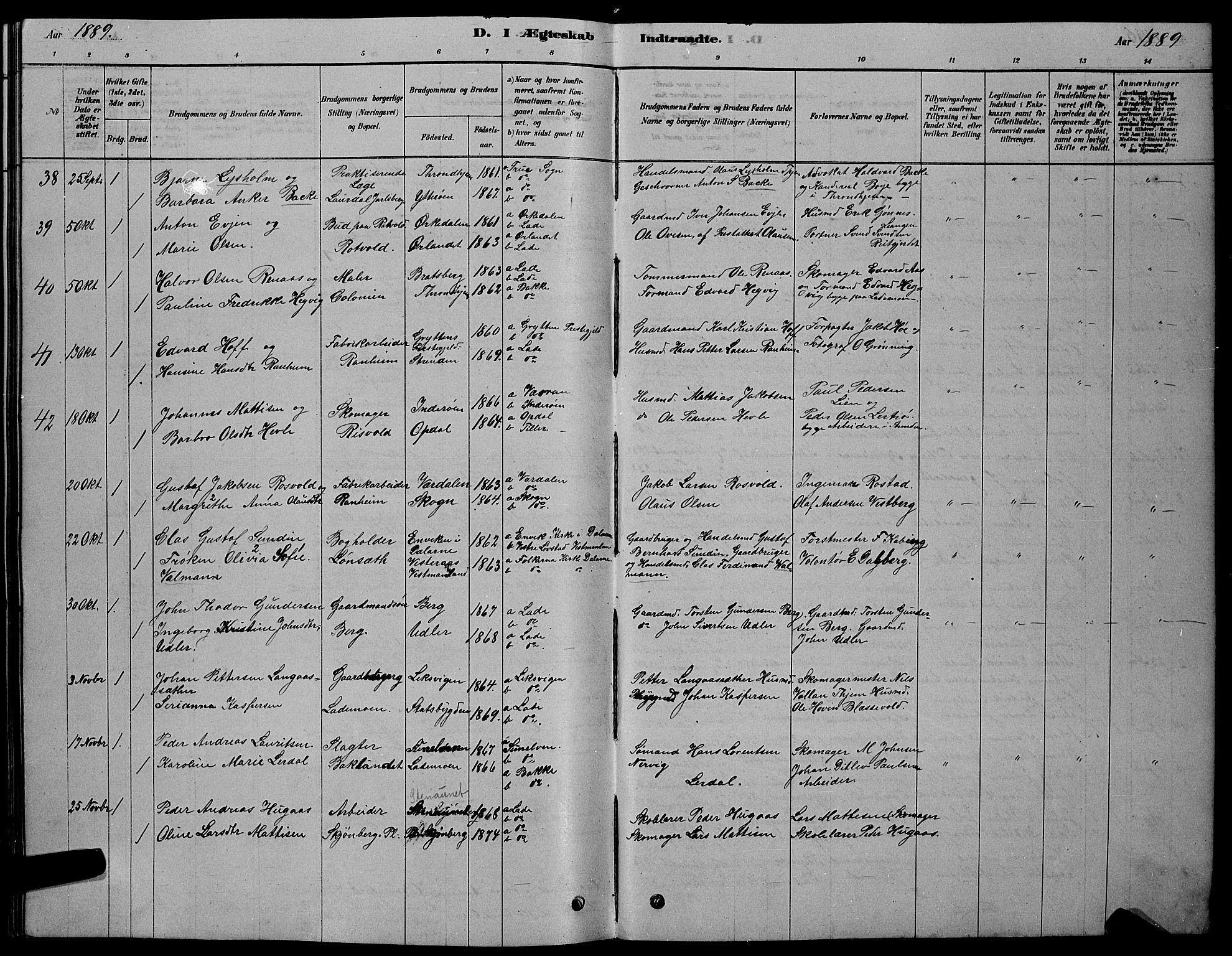 Ministerialprotokoller, klokkerbøker og fødselsregistre - Sør-Trøndelag, AV/SAT-A-1456/606/L0312: Parish register (copy) no. 606C08, 1878-1894