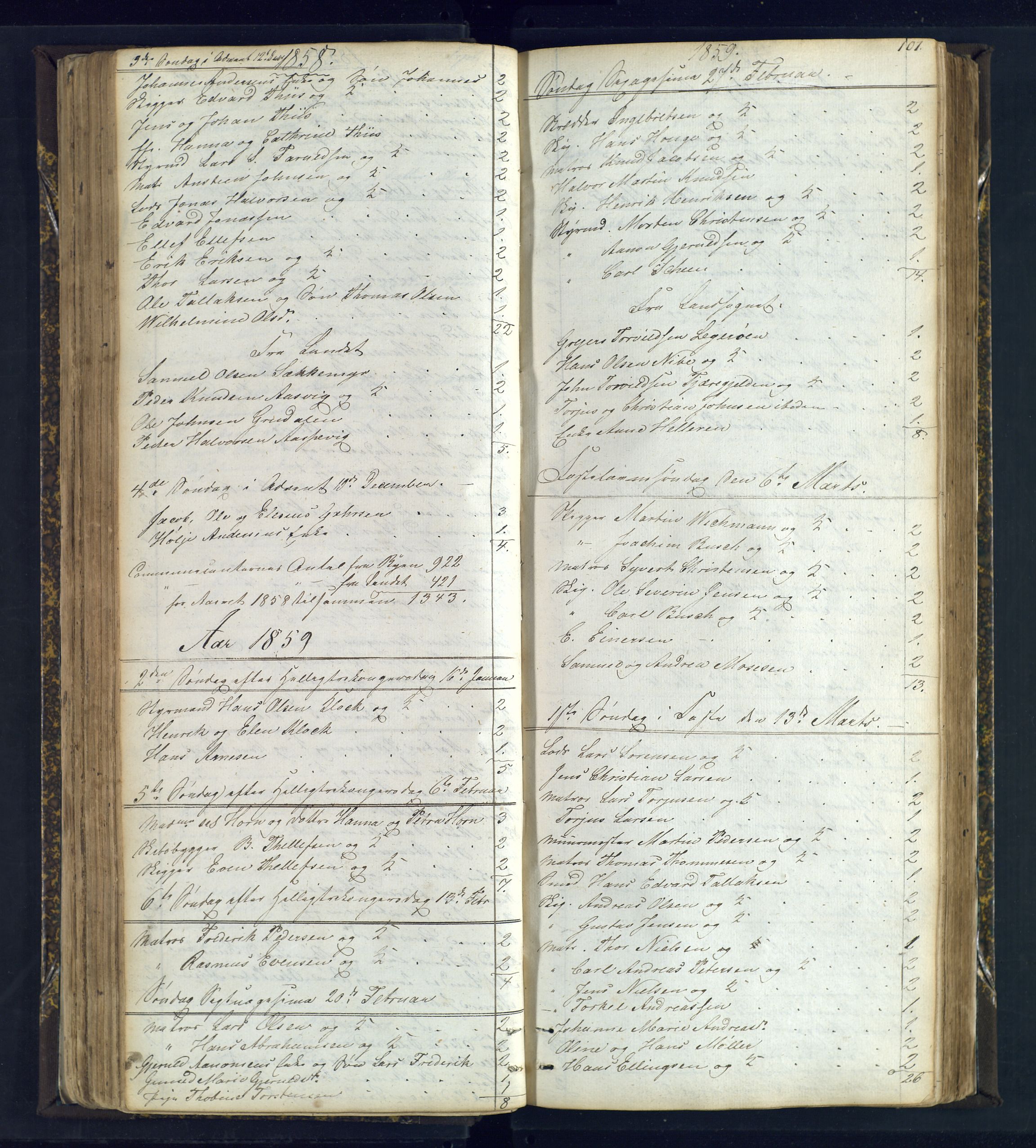 Risør sokneprestkontor, AV/SAK-1111-0035/F/Fc/L0003: Communicants register no. C 3, 1836-1872, p. 101