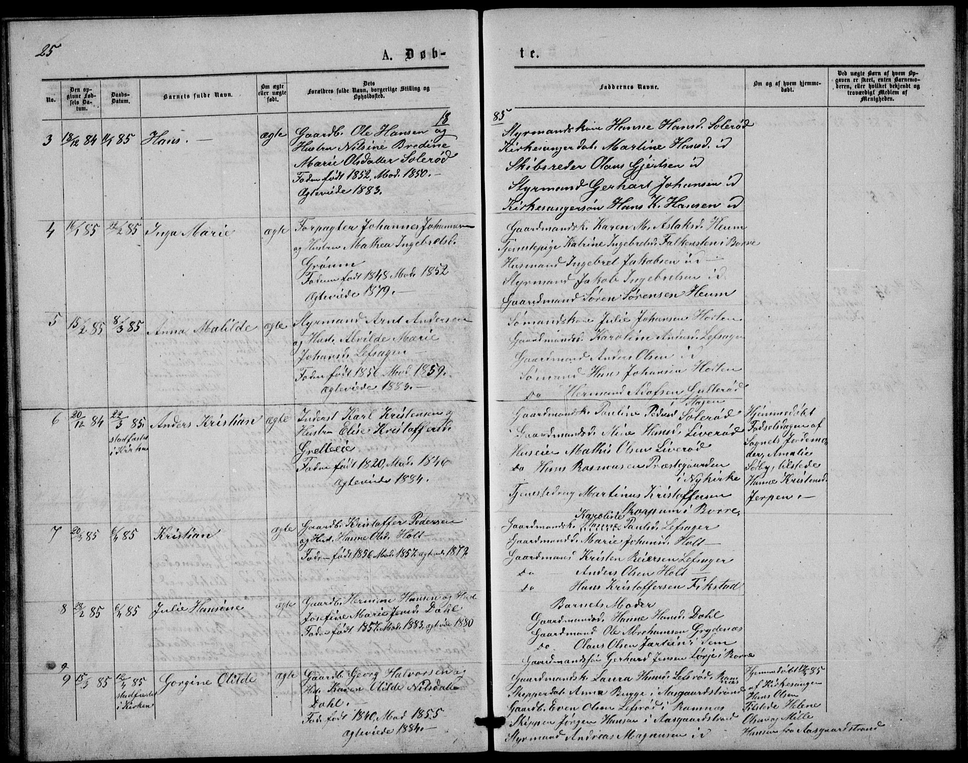 Våle kirkebøker, AV/SAKO-A-334/G/Gb/L0001: Parish register (copy) no. II 1, 1874-1891, p. 25