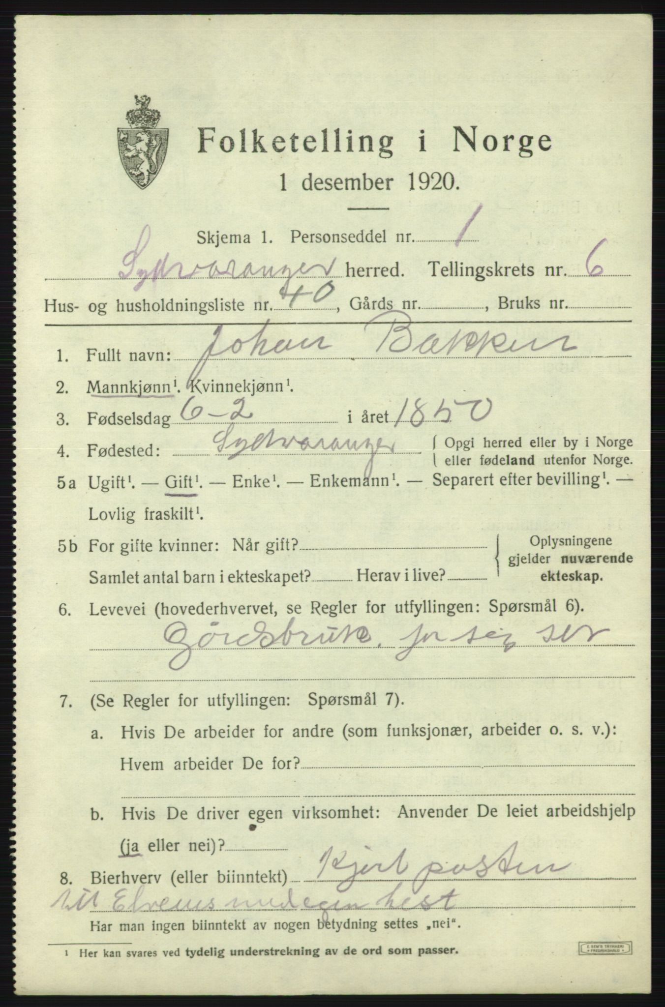 SATØ, 1920 census for Sør-Varanger, 1920, p. 4453