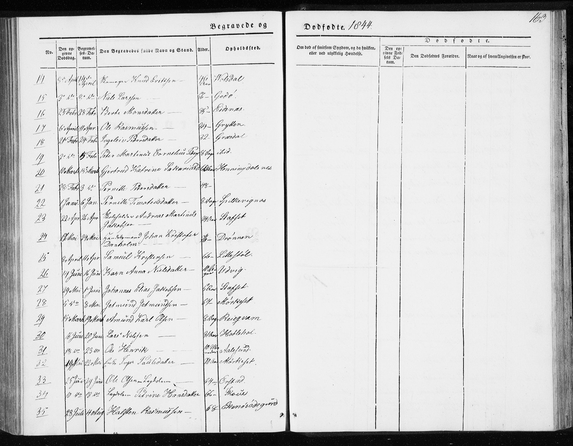 Ministerialprotokoller, klokkerbøker og fødselsregistre - Møre og Romsdal, AV/SAT-A-1454/528/L0415: Curate's parish register no. 528B03, 1843-1852, p. 163