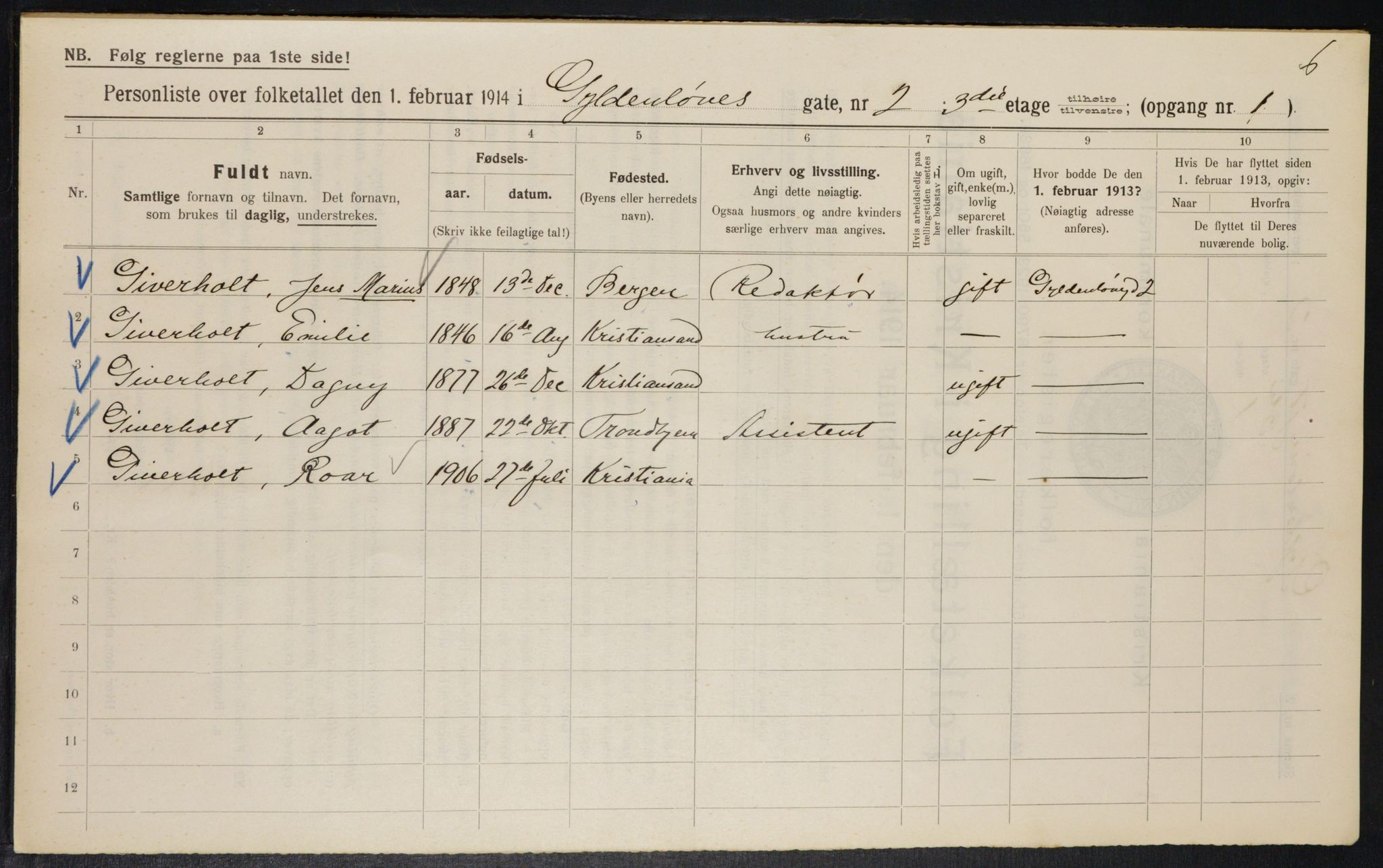 OBA, Municipal Census 1914 for Kristiania, 1914, p. 32534