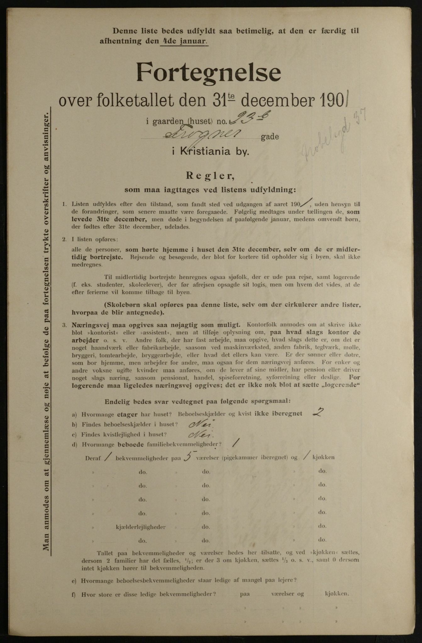 OBA, Municipal Census 1901 for Kristiania, 1901, p. 10953