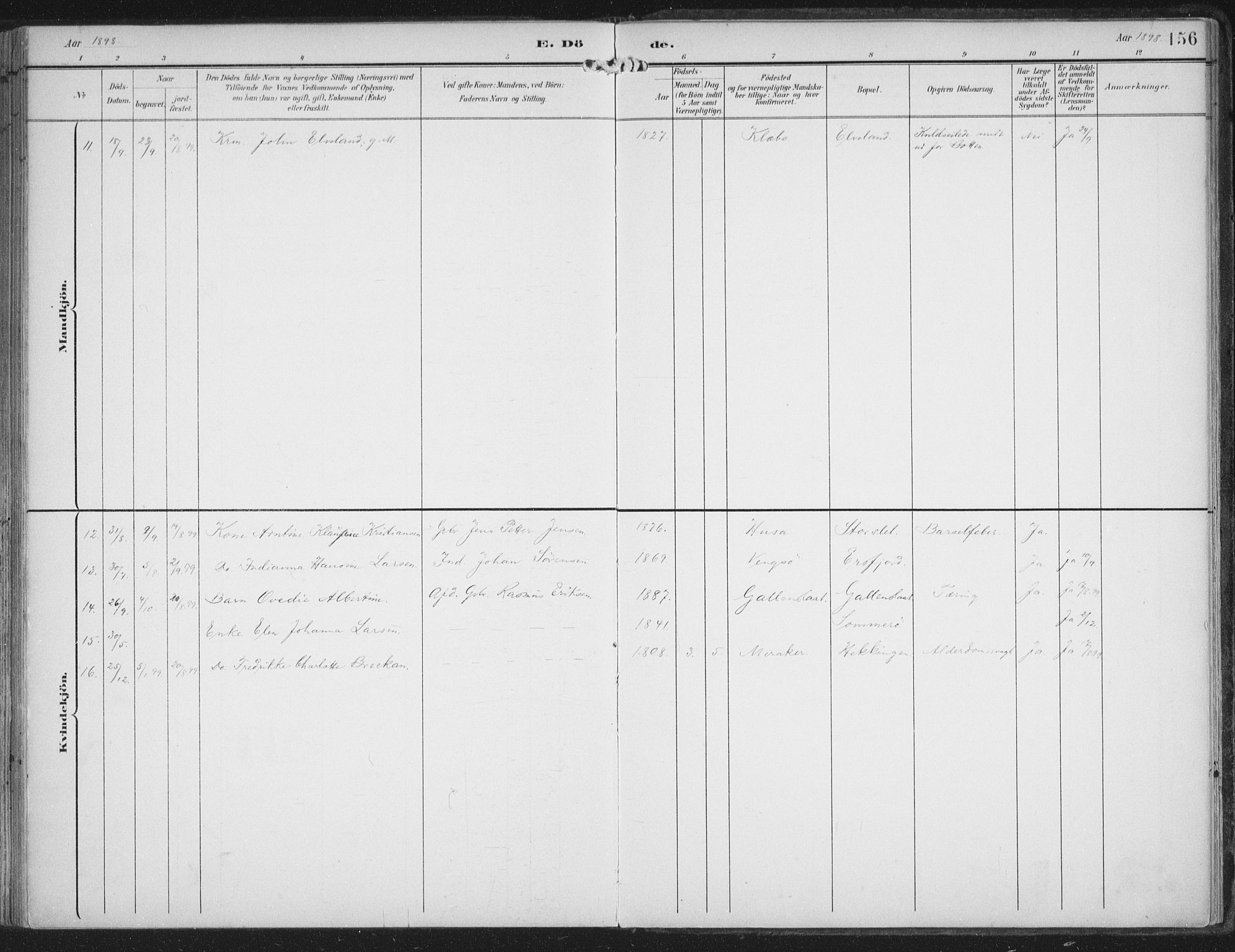 Lenvik sokneprestembete, SATØ/S-1310/H/Ha/Haa/L0015kirke: Parish register (official) no. 15, 1896-1915, p. 156