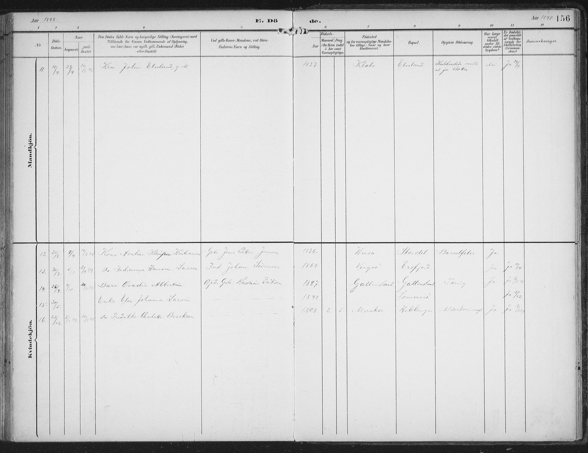 Lenvik sokneprestembete, AV/SATØ-S-1310/H/Ha/Haa/L0015kirke: Parish register (official) no. 15, 1896-1915, p. 156