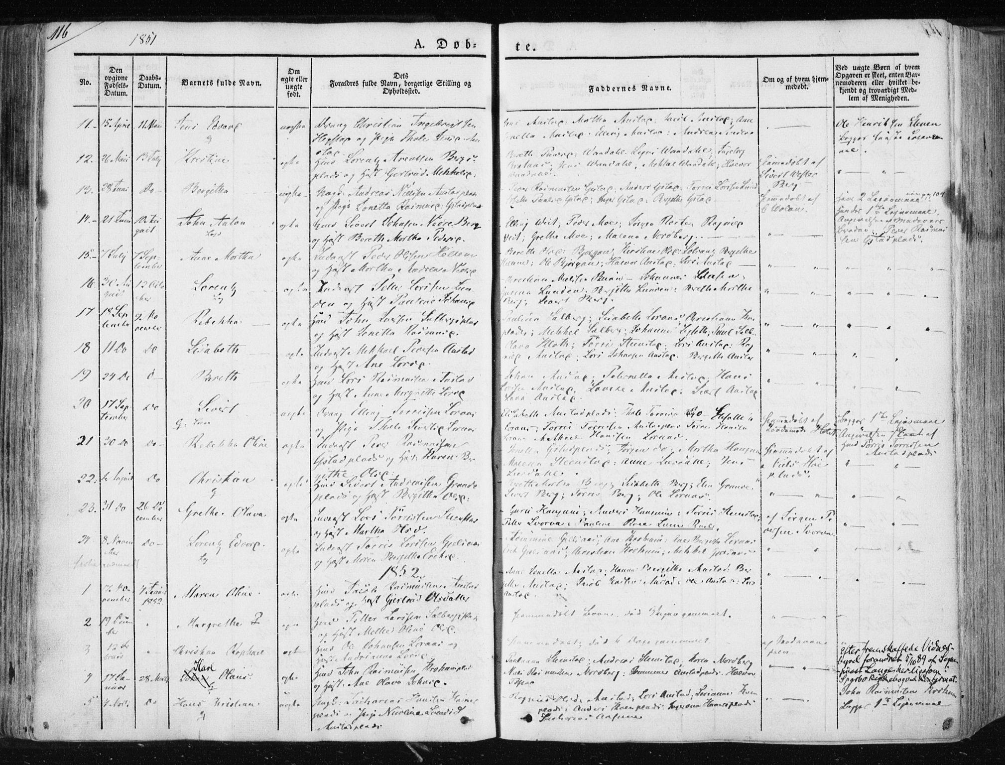 Ministerialprotokoller, klokkerbøker og fødselsregistre - Nord-Trøndelag, SAT/A-1458/730/L0280: Parish register (official) no. 730A07 /2, 1840-1854, p. 116